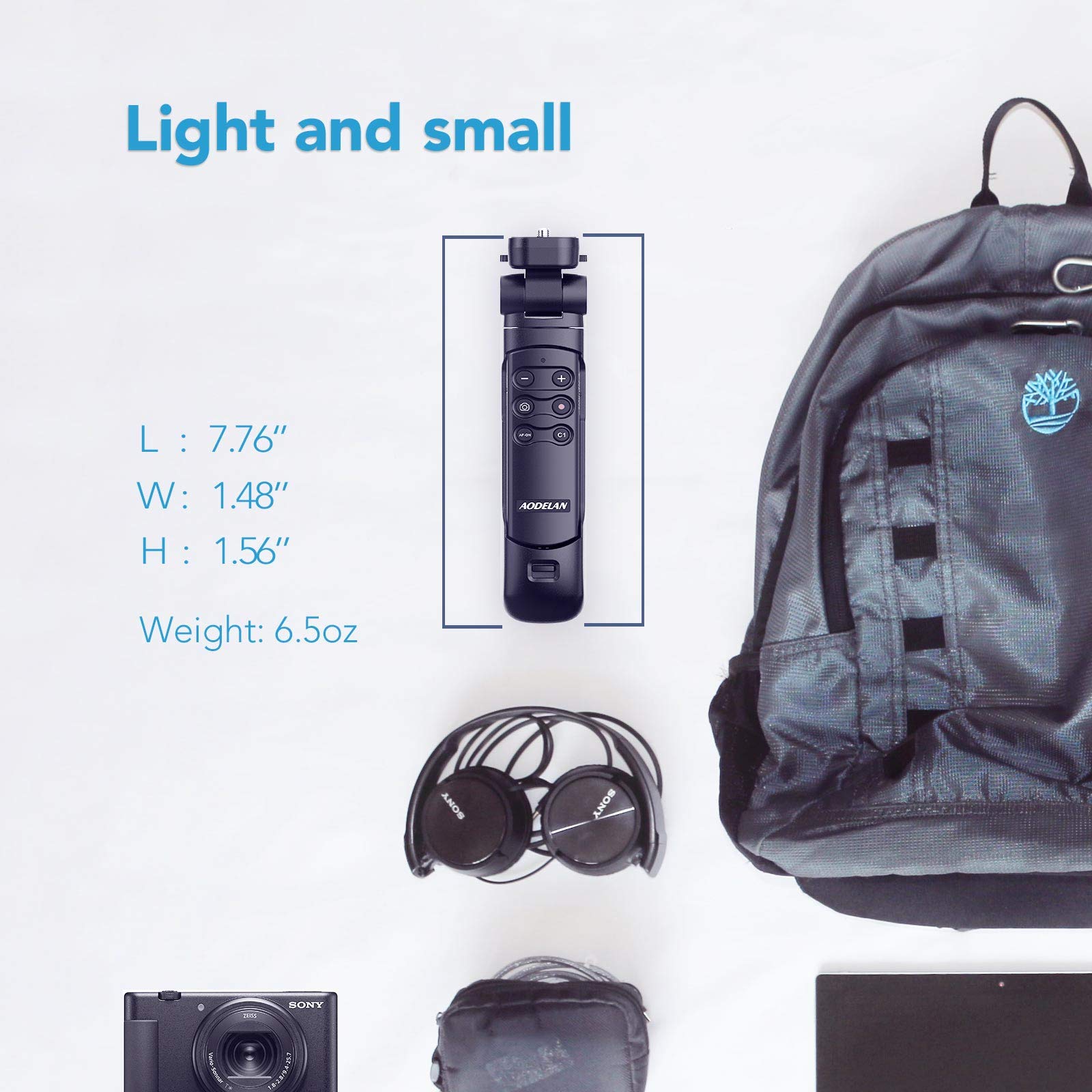AODELAN - Trípode inalámbrico con control remoto para Vlogging, para Sony ZV-E10, ZV-1F, ZV-E10 II, a6100, a6400, a6600, a7 III, a7R III, a7R IV, a9, a9 II, reemplazar Sony GP-VPT2BT