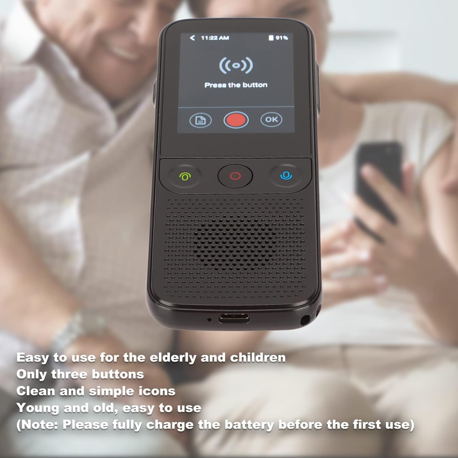 Dispositivo Inteligente de Traducción Instantánea de Idiomas T10 Pro Traductor Portátil WiFi Y Traducción Fuera de Línea 138 Idiomas Traductor en Tiempo Real para Negocios de Viajes(Negro)
