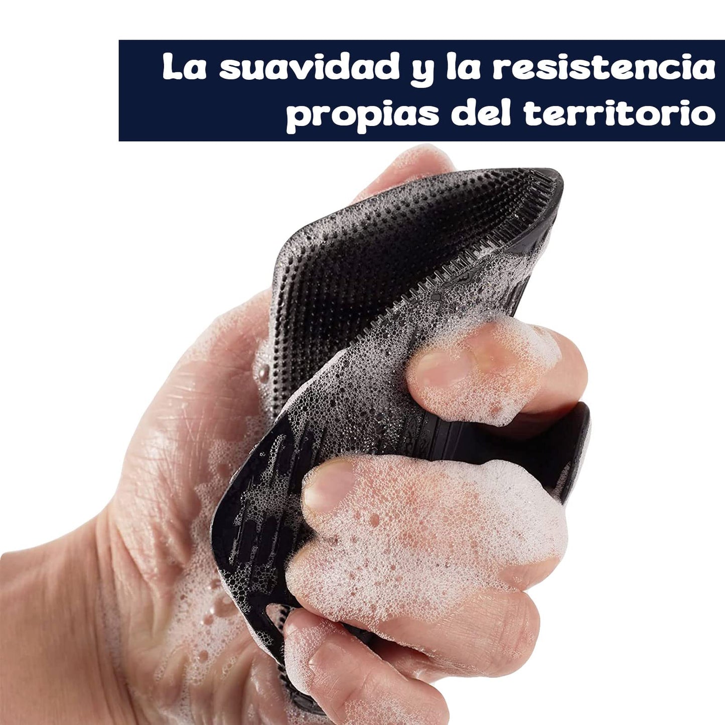 COREFUN Cepillo de Masaje de Silicona Exfoliante 1PK, Cepillo de Ducha, Limpiador de Silicona Premium, Cepillo de Baño y Champú de Silicona, Limpiador Corporal de Silicona Suave, Cerdas Que Aumentan La Espuma