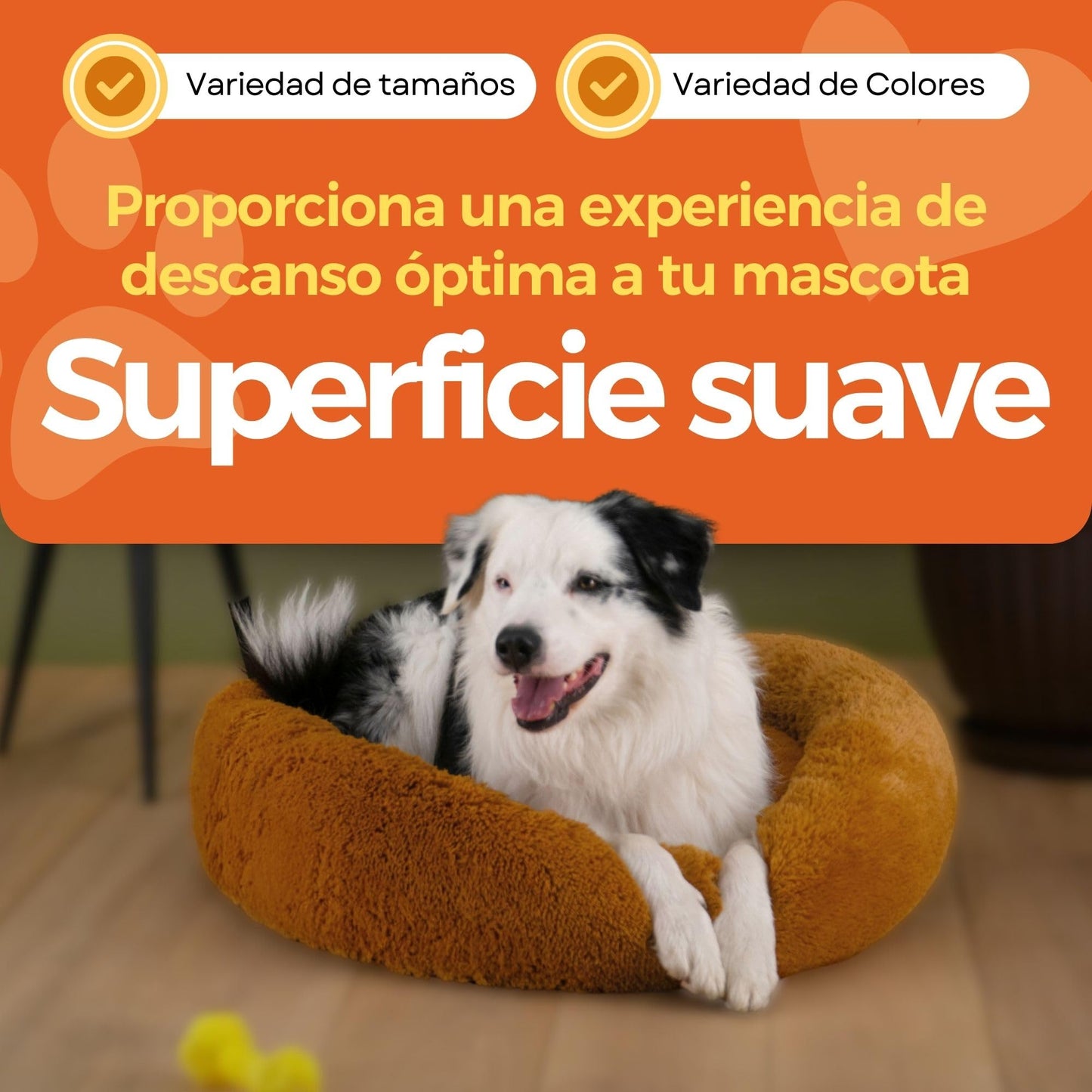 Cama para Perro Hills Beige Tipo Dona Anti Estrés en Talla Grande