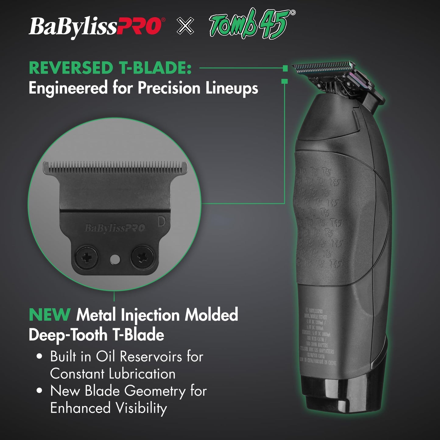 BaBylissPRO x Tomb45 Cortapelos de carga inalámbrica para hombres