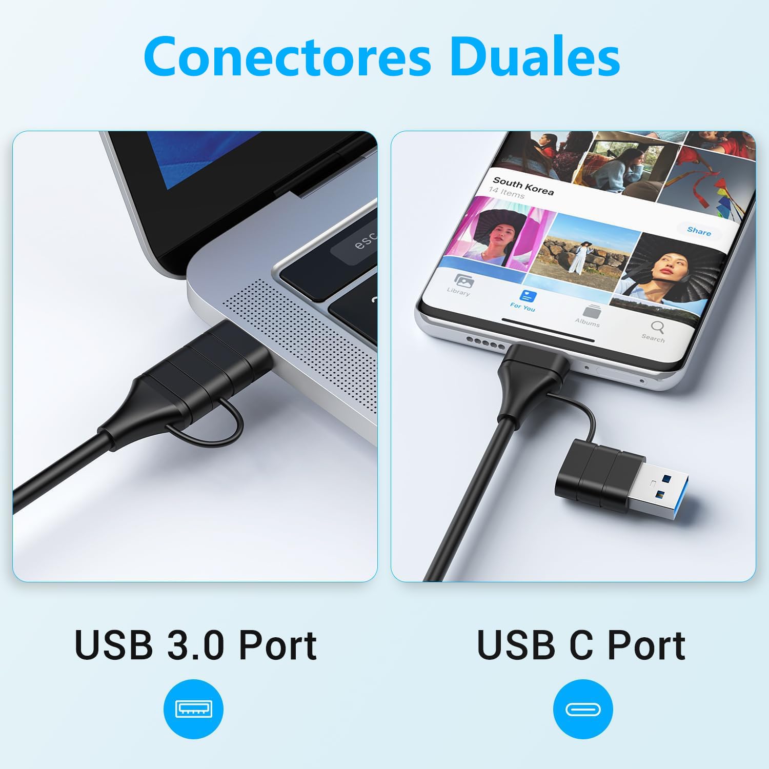 Adaptador Ethernet USB 3.0 MORNWELL Multicolor 5 en 1 Técnico para MacBook, Surface Pro y PC