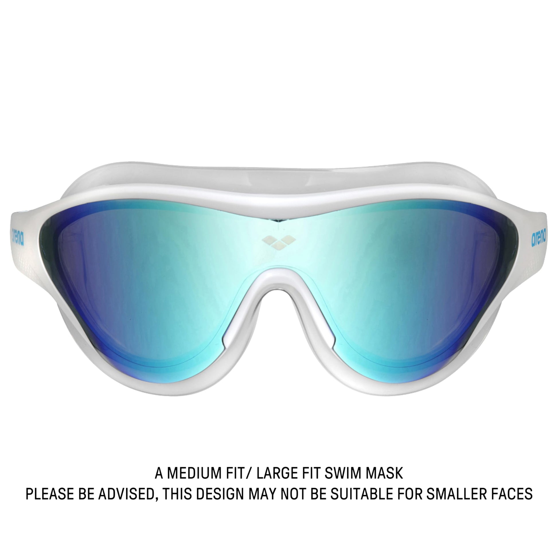 Arena The One Mask - anteojos de natación para Hombres y Mujeres, Azul/Blanco, Lente de Espejo