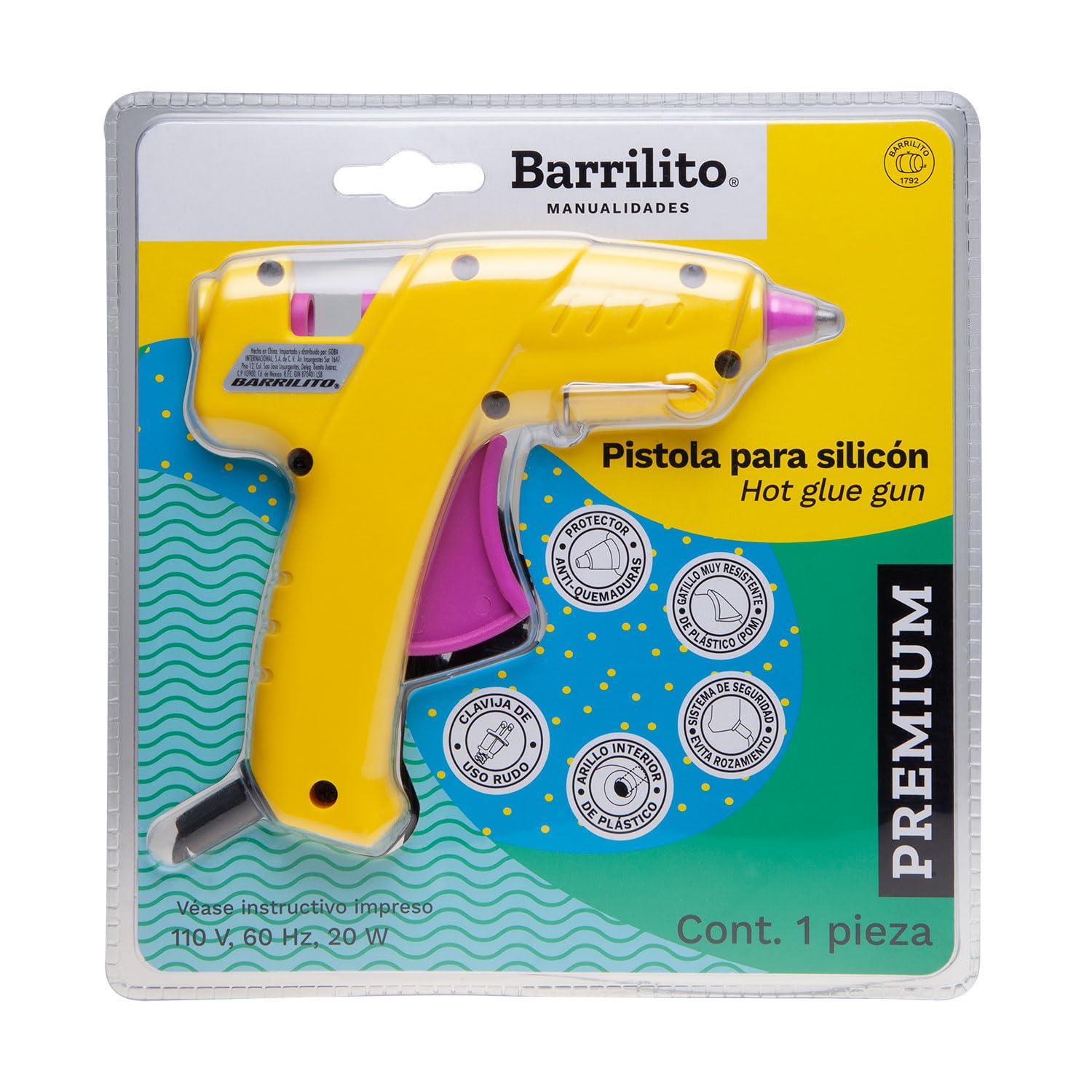 Barrilito Pistola para silicon de uso rudo, usa barras de silicón de 7 mm. GG7197