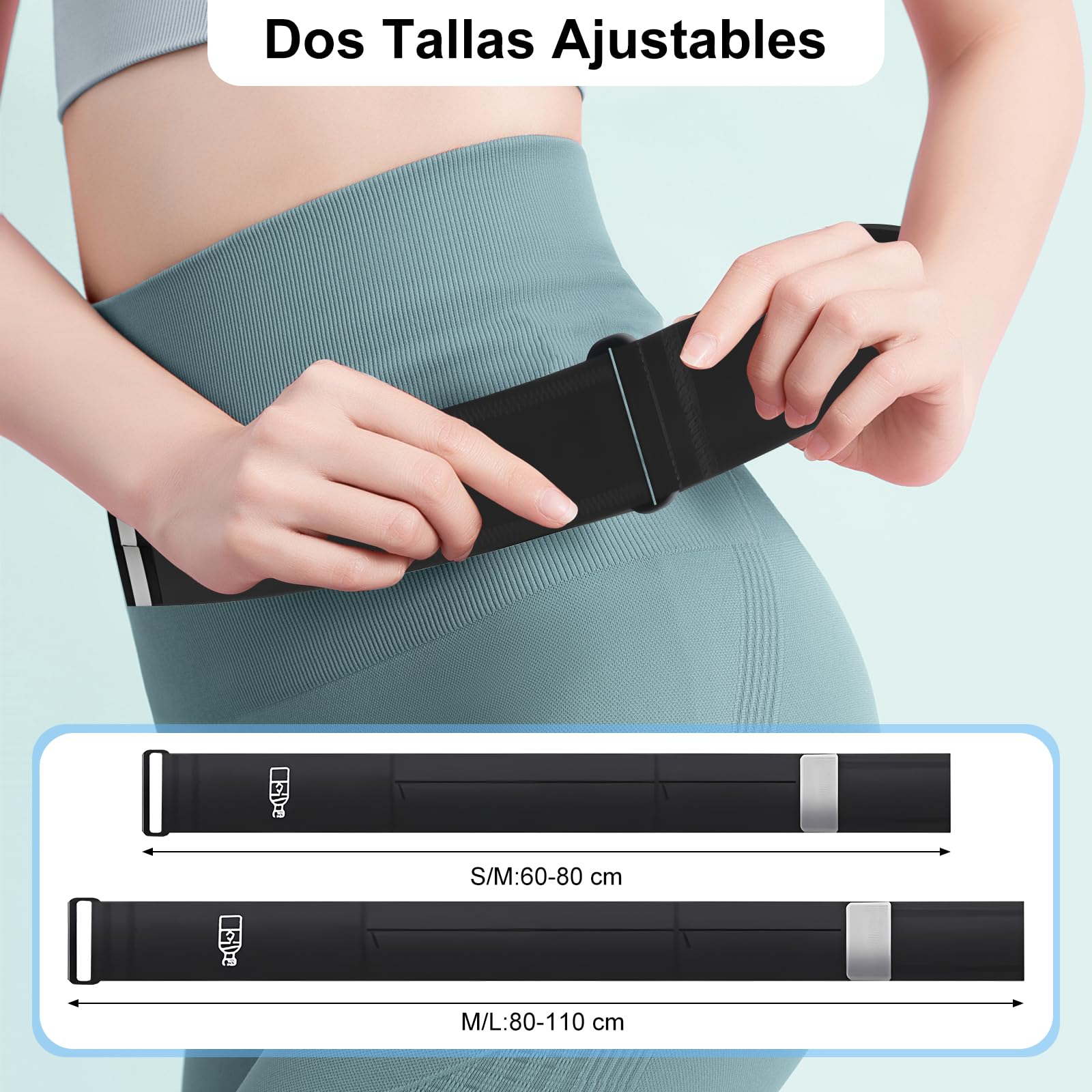 HONGHCL Cangurera para Correr con Botella de Agua 330ml - 2 Tallas Ajustables Cangurera Deportiva, Impermeable Riñonera para Correr, Gimnasio, Senderismo, S/M（Cintura 60-80cm）