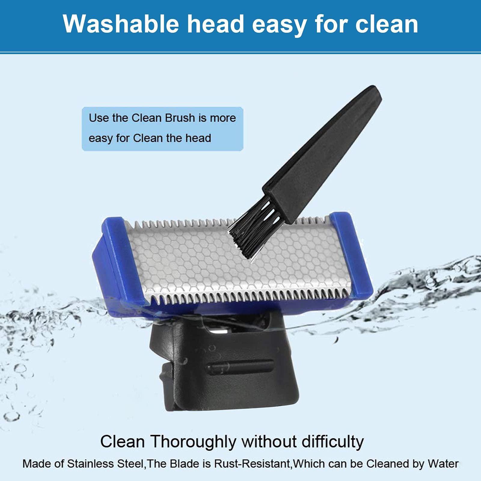 Cabezal de repuesto para máquina de afeitar eléctrica, cabezal de limpieza compatible con solo Trimmer Micro Touches de repuesto, cabezal de corte avanzado, cuchillas híbridas, incluye 2 cepillos de limpieza (2 unidades)