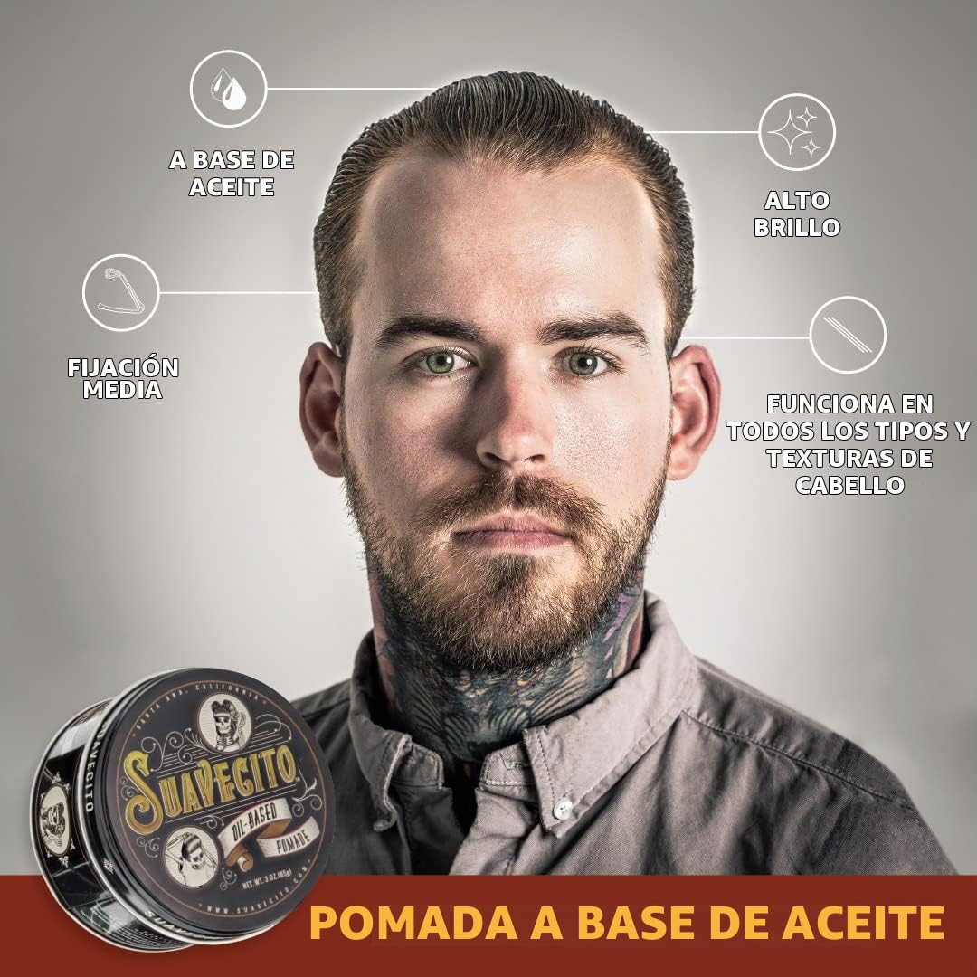 Oil Based Pomade by Suavecito for Men - 3 Oz