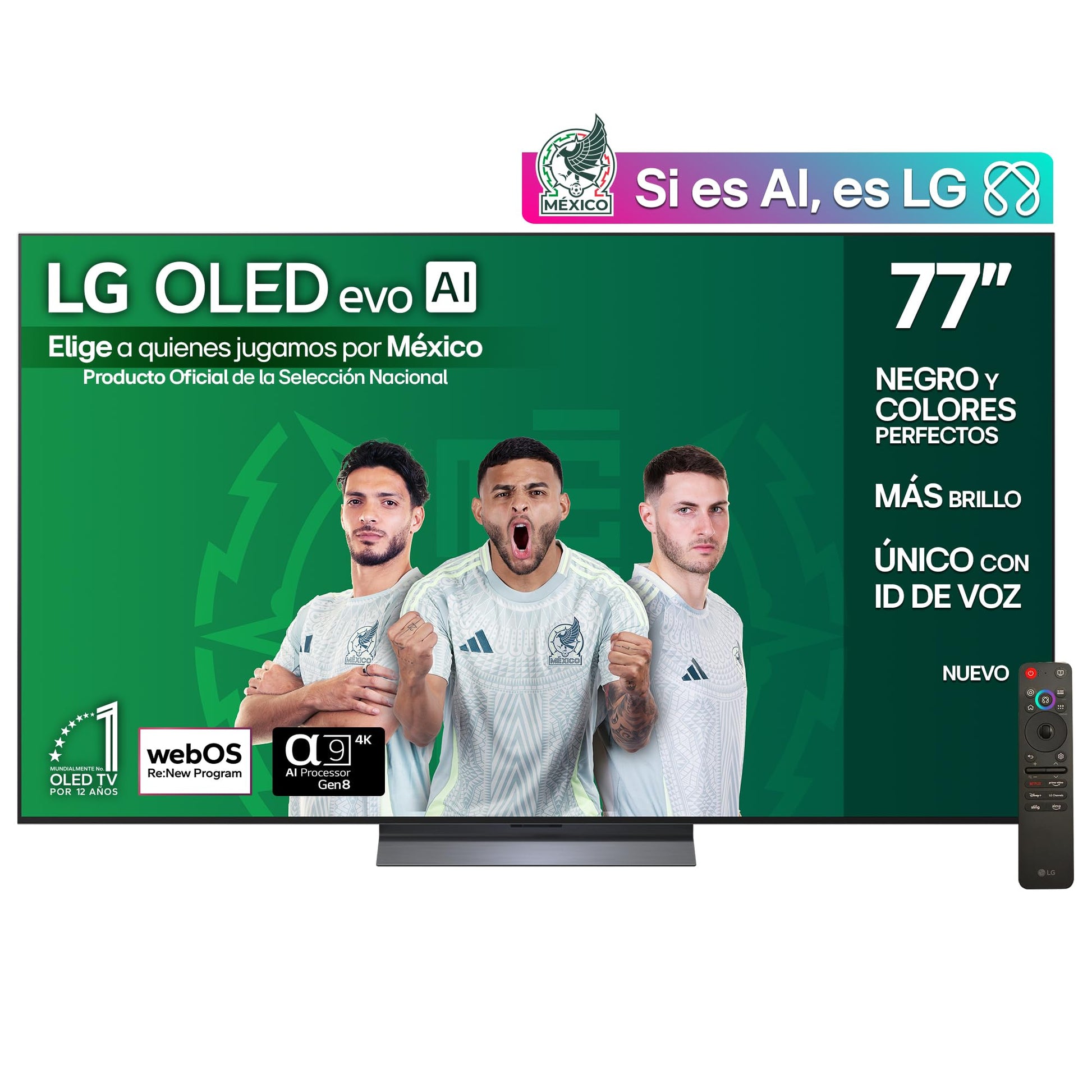 LG Pantalla 77 Pulgadas OLED EVO AI C5 4K Smart TV webOS 2025 OLED77C5PSA|Sistema Operativo webOS | Identificación de Voz AI | 120Hz | Dolby Atmos & Dolby Vision Channels | G-Sync & FreeSync