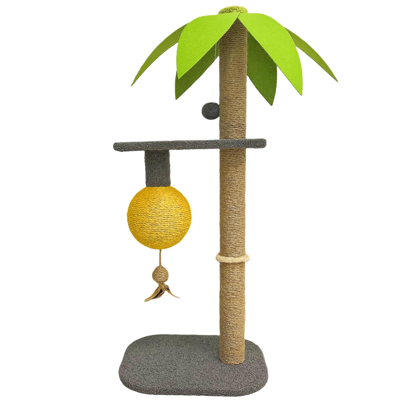 BUIMIT - Rascador de palmera personalizable para gatos con altura ajustable, poste rascador para gatos con base resistente y bola colgante, poste rascador para gatos con cuerda de sisal para gatos de