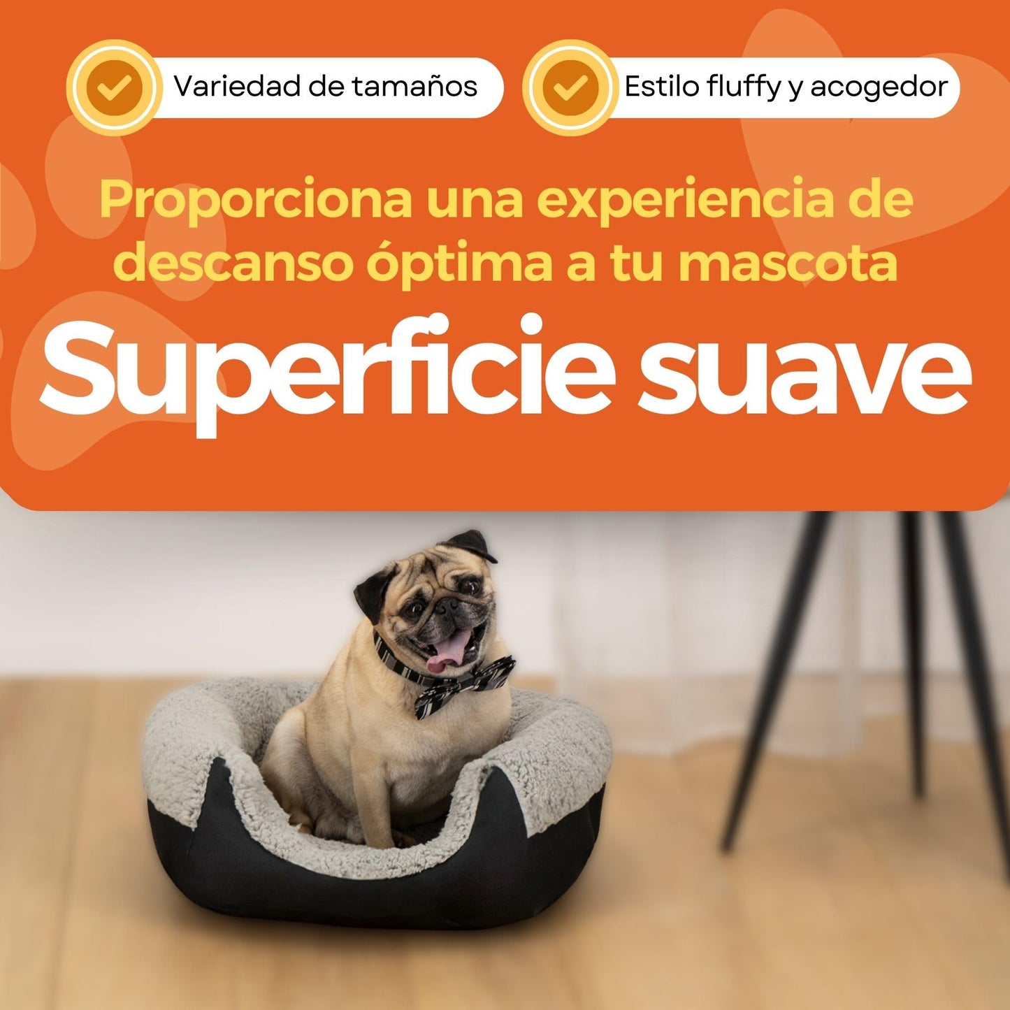 Cama para Perro PETS APPAREL HILLS Negra con Forro acolchonado Small