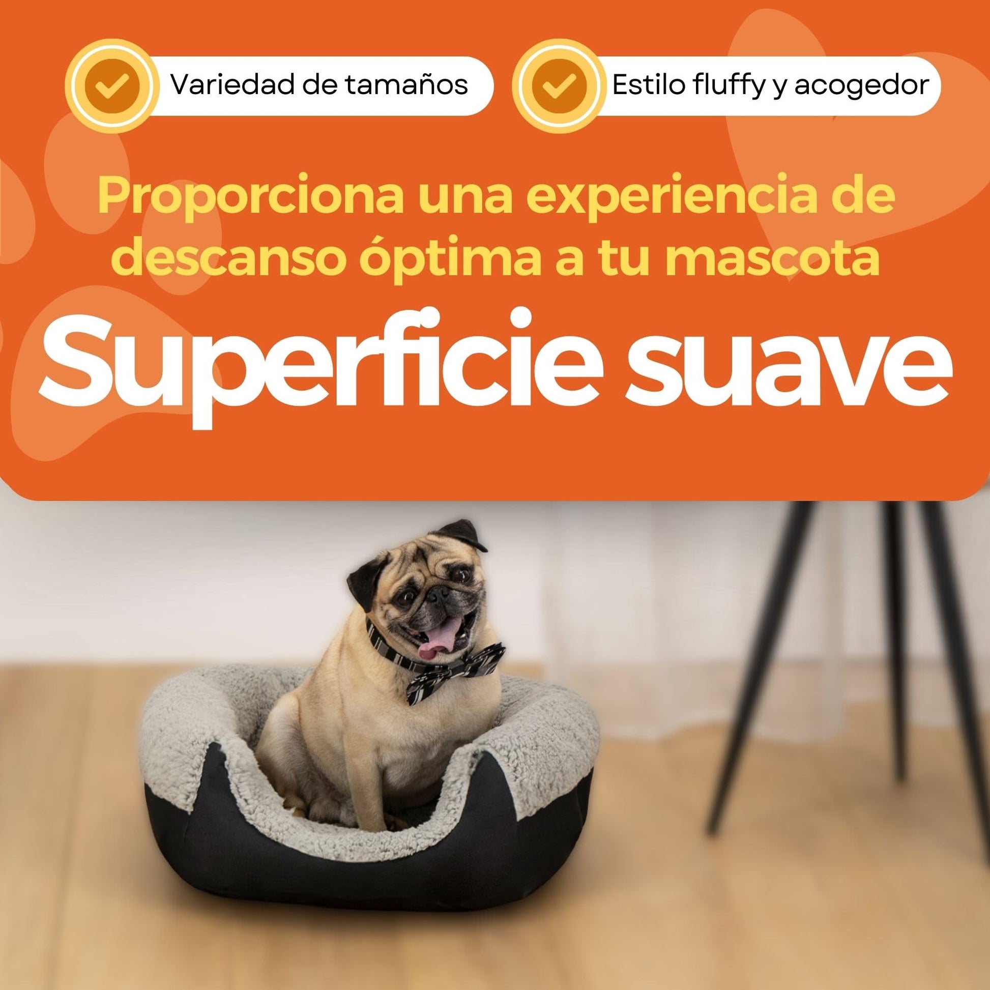 Cama para Perro PETS APPAREL HILLS Negra con Forro acolchonado Small