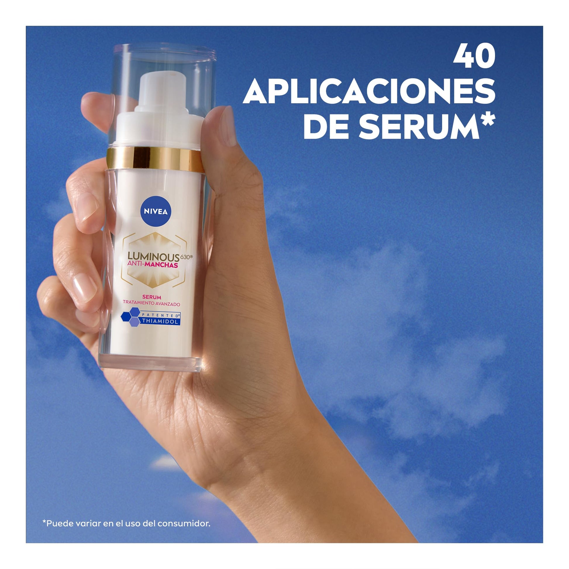 NIVEA LUMINOUS630 Anti-manchas Serum Facial tratamiento avanzado (30 ml) - Con Ácido Hialurónico, para una Piel Luminosa sin Manchas por Edad, Solares ni Hormonales