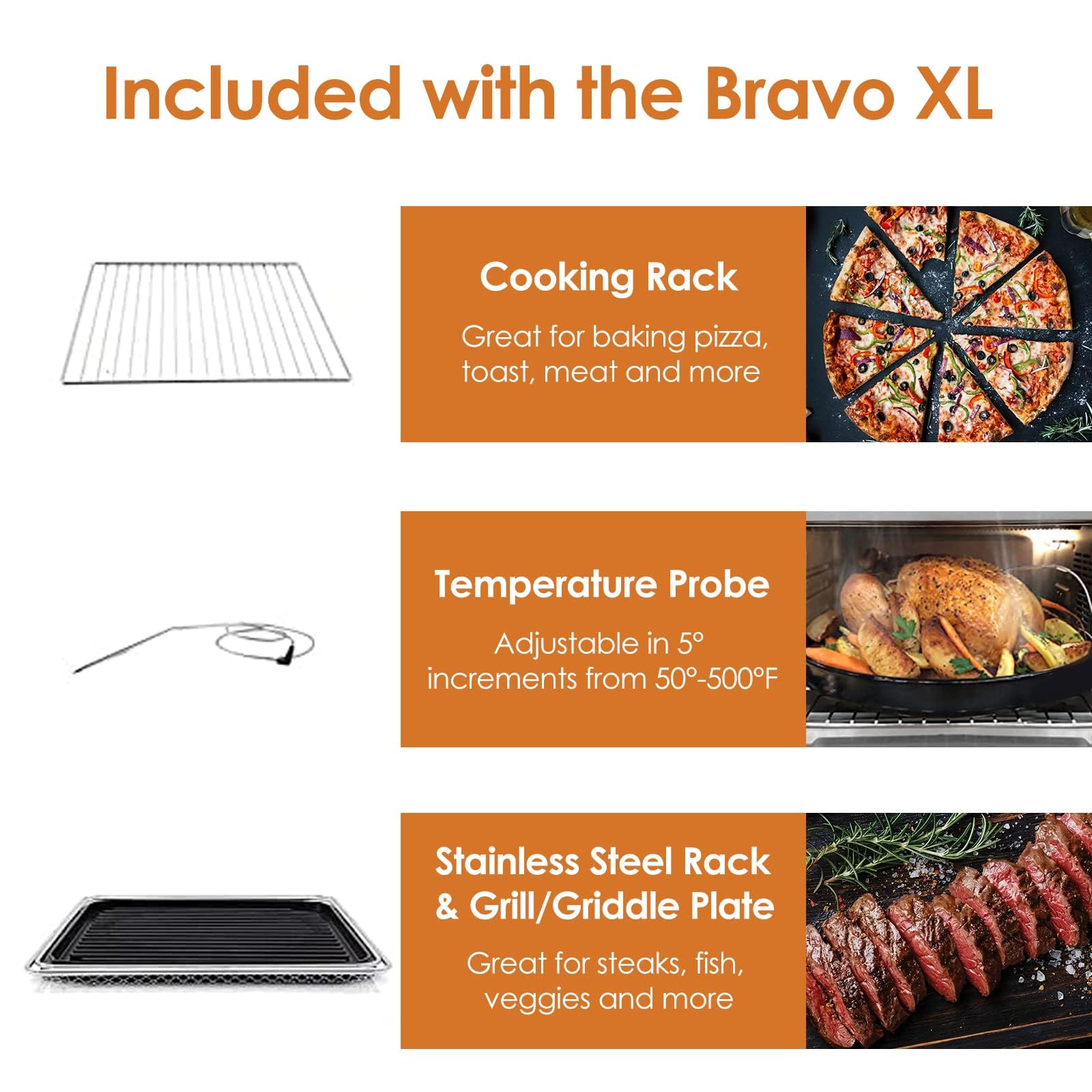 Horno Freidora de Aire Nuwave Bravo XL Plateado con Termómetro Inteligente y Tecnología Linear T