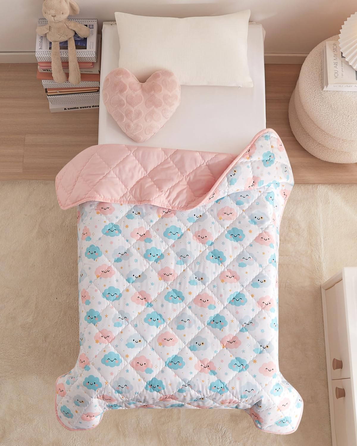 Edredón para niños pequeños, suave, ligero, manta para todas las estaciones, para niños y niñas, ropa de cama acogedora para cuna y cama de niños pequeños, diseño de 39 x 47 pulgadas, 285