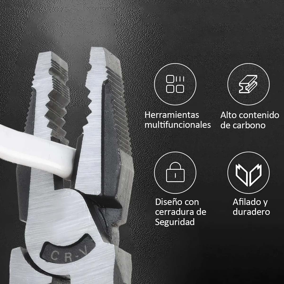 Juego de Alicates Herramienta Incluye Pinza de Punta Larga, Pinza de Corte Diagonal y Pinza de Alambre de Acero, Duradero de Acero Alto Carbono, Multiherramientas para Electricistas y Reparaciones
