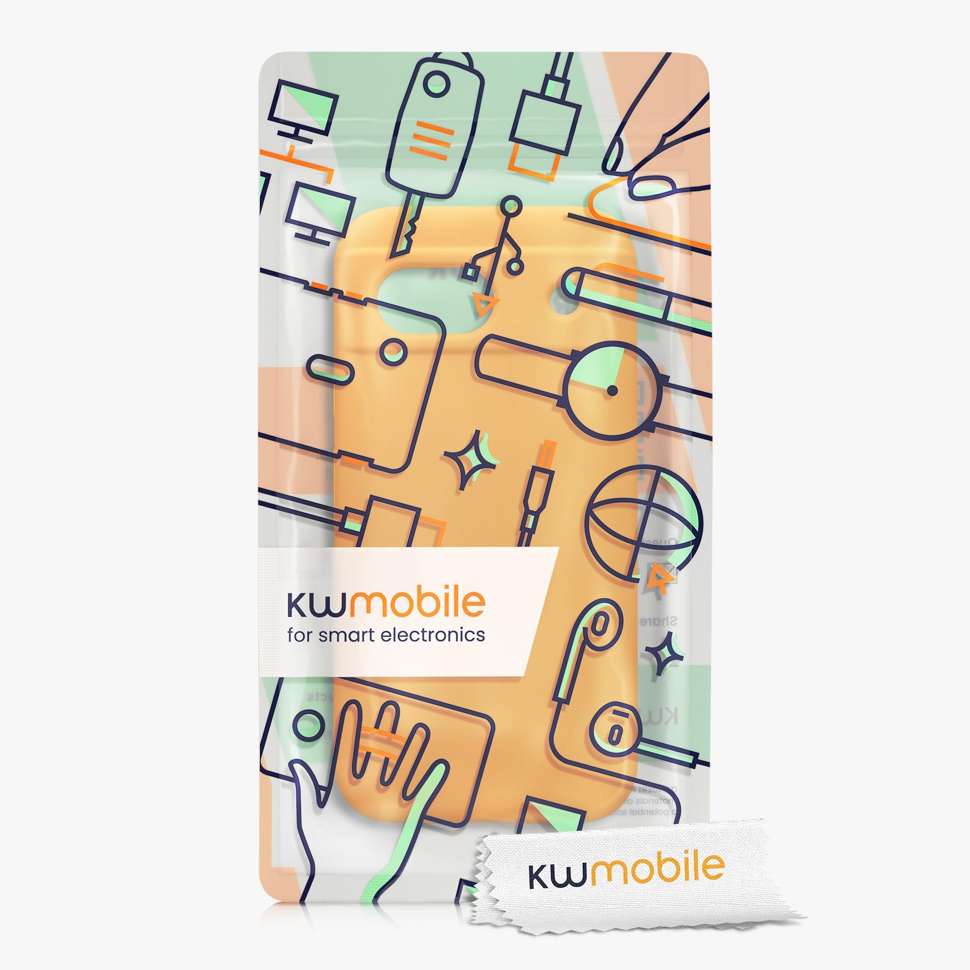 kwmobile Carcasa Compatible con Google Pixel 8a Funda - Case TPU y Silicona antigolpes - Apto Carga inalámbrica - Naranja afrutado