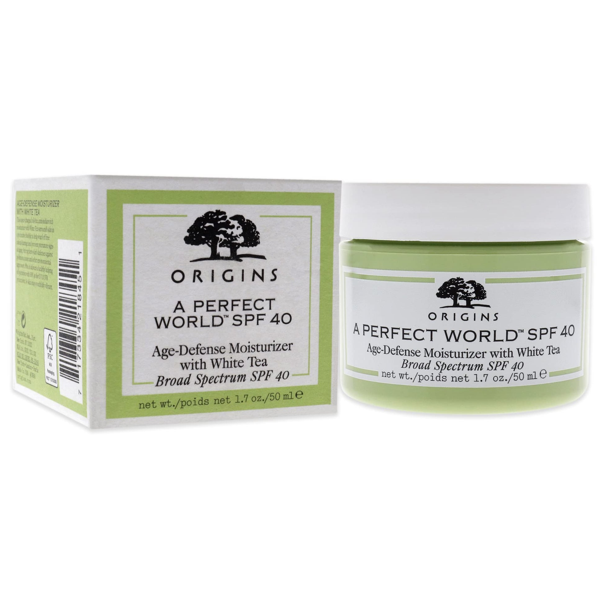 Origins A Perfect World SPF 40 AGE-DEFENSE MOISTURIZER WITH WHITE TEA.1.7OZ (Unbox)