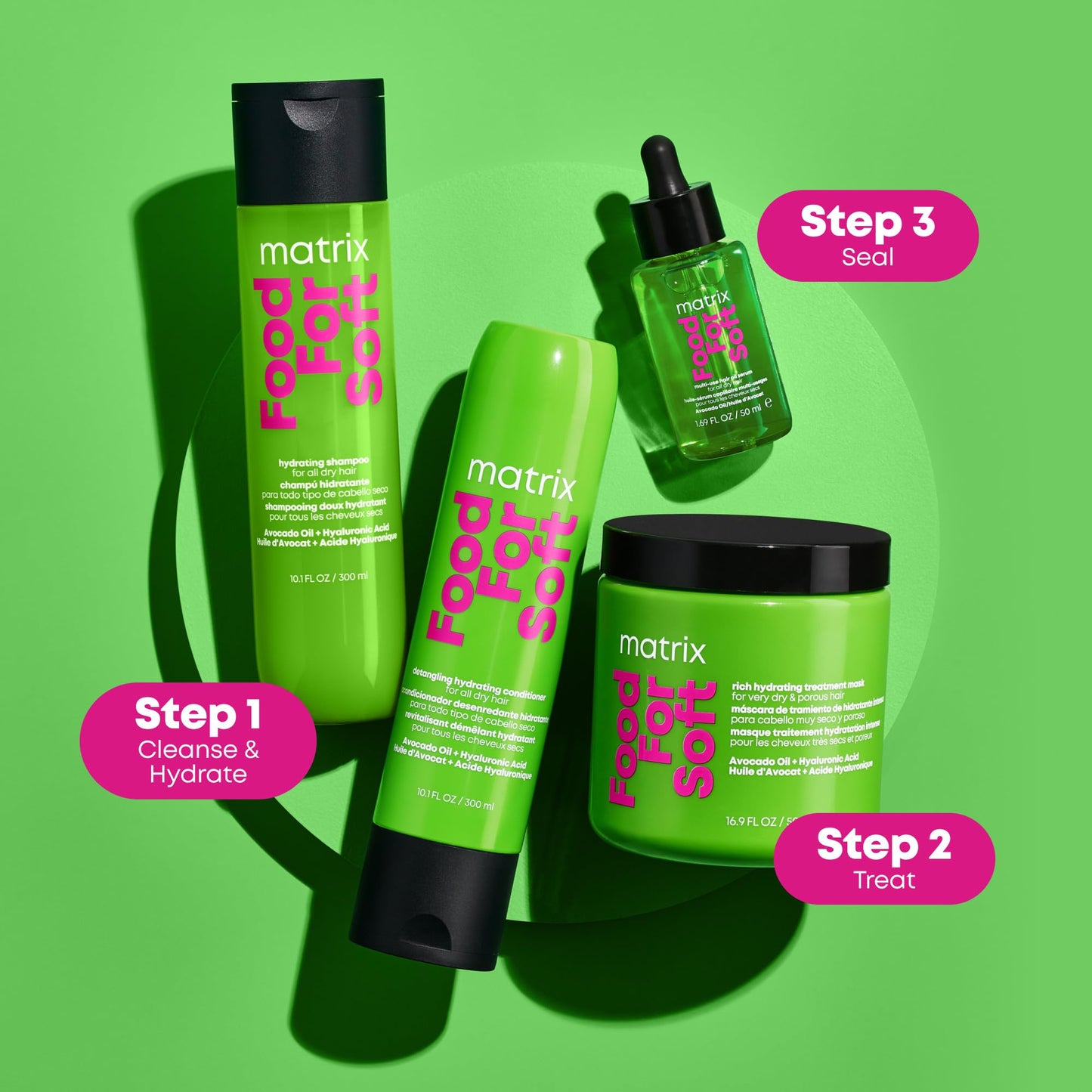 Matrix Food For Soft Acondicionador| Acondicionador hidratante para cabello seco | Hidrata profundamente y aporta suavidad inmediata | Formulado con Ácido Hialurónico + Aceite de Aguacate 300ml