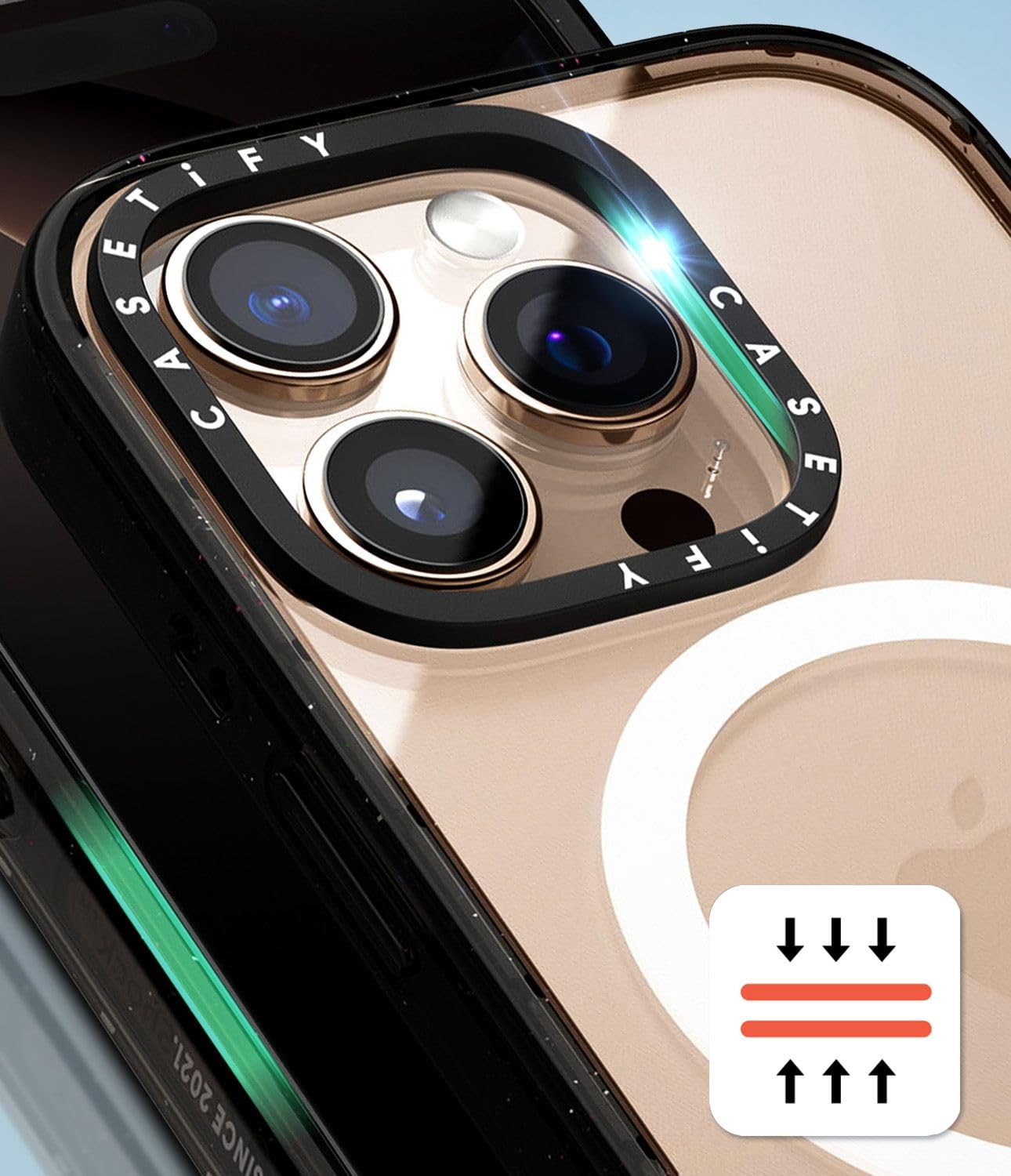 CASETiFY Impact - Funda para iPhone 14 Pro Max [4X grado militar probado contra caídas / protección contra caídas de 9 pies / compatible con Magsafe] - Ditsy Daisies - Blanco - Negro brillante
