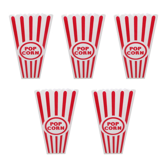Gadgetime USA - Recipientes de plástico para palomitas de maíz para noches de cine, color rojo y blanco, cubos de estilo clásico, tazas altas y reutilizables retro para carnavales, apto para