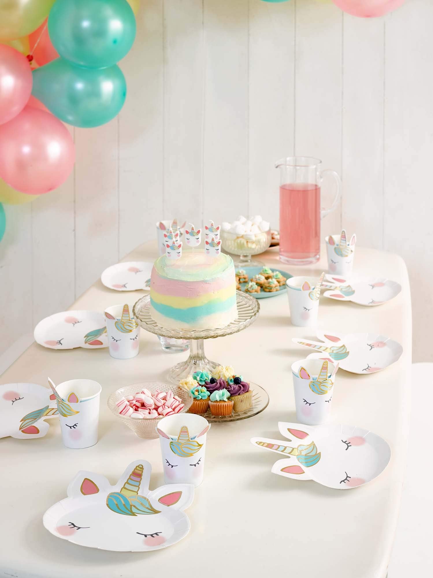 Talking Tables Face We Heart Plato de unicornios (8 unidades, 1 diseño), uno multicolor