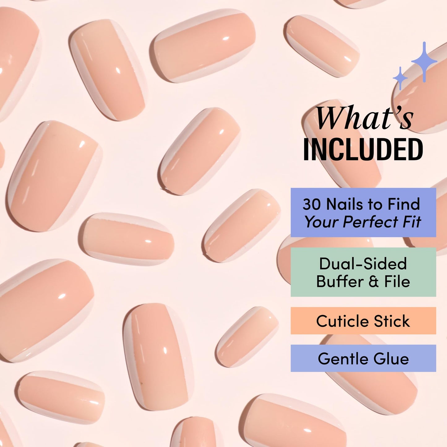 Chillhouse - Kit de uñas Chill Tips, para presionar - Asiento de ventana (cuadrado) - 30 formas y tamaños de uñas - Hasta 2 semanas de uso - Ajuste personalizable - Reutilizable - Fundado por latinas