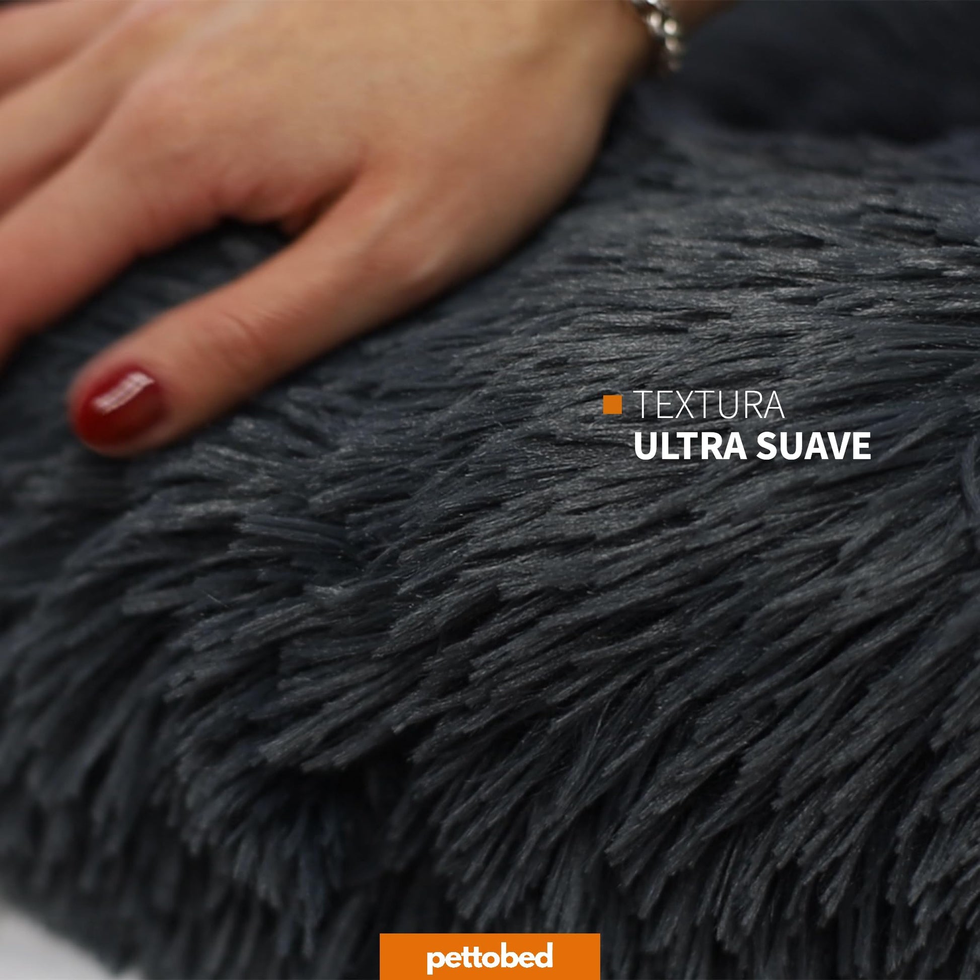 Cama para Mascotas PET TO BED Dark Grey Redonda Antiestrés Pequeña Afelpada Cómoda