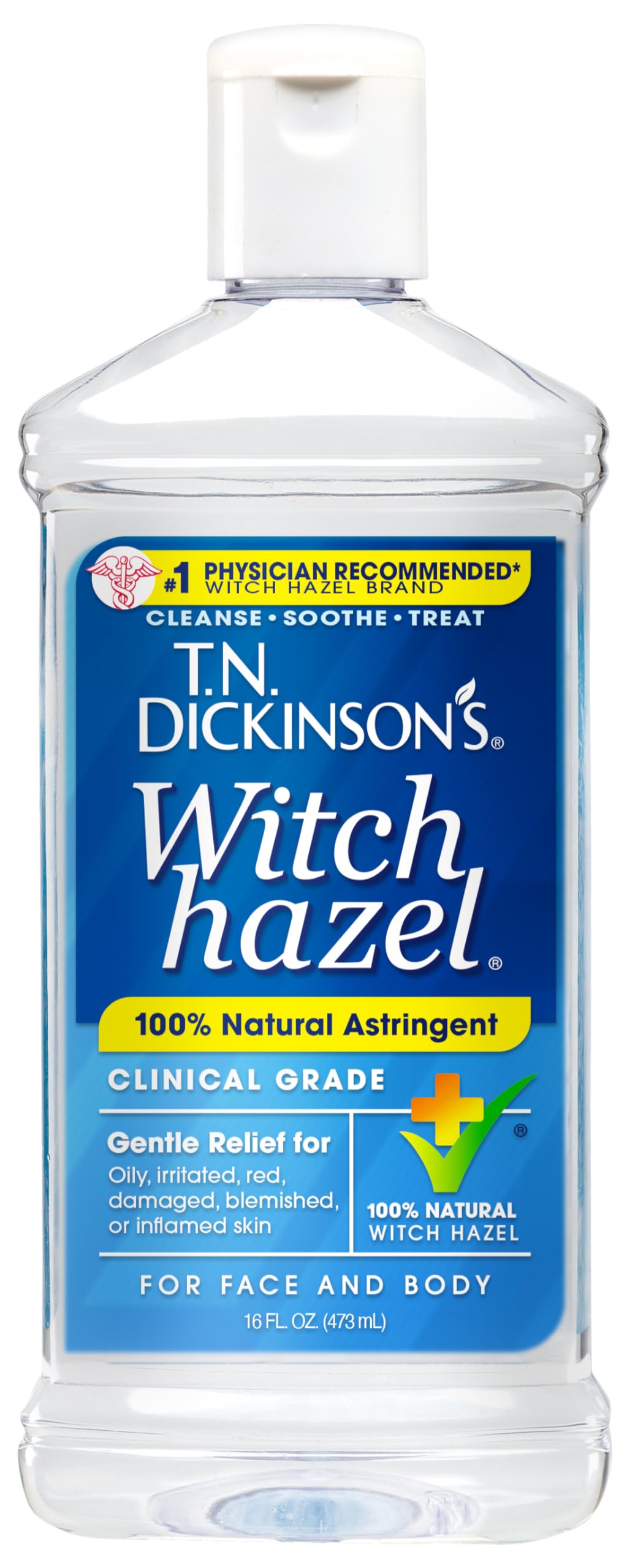TN Dickinson's Witch Hazel Natural Astringent, 16 oz (Pack of 3)