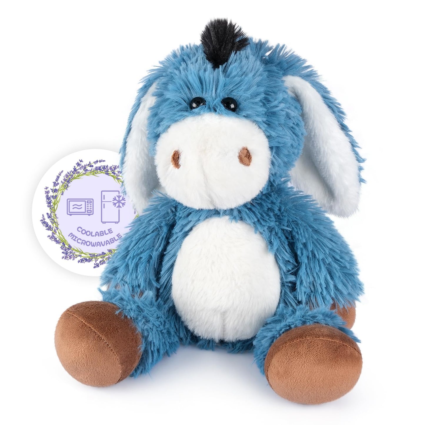 SuzziPals Peluches de Burro Que se Pueden Calentar y Enfriar, Almohadillas térmicas para Animales de Peluche Que se Pueden Calentar en microondas para aliviar el Dolor de los músc Burro Modelo de Bat