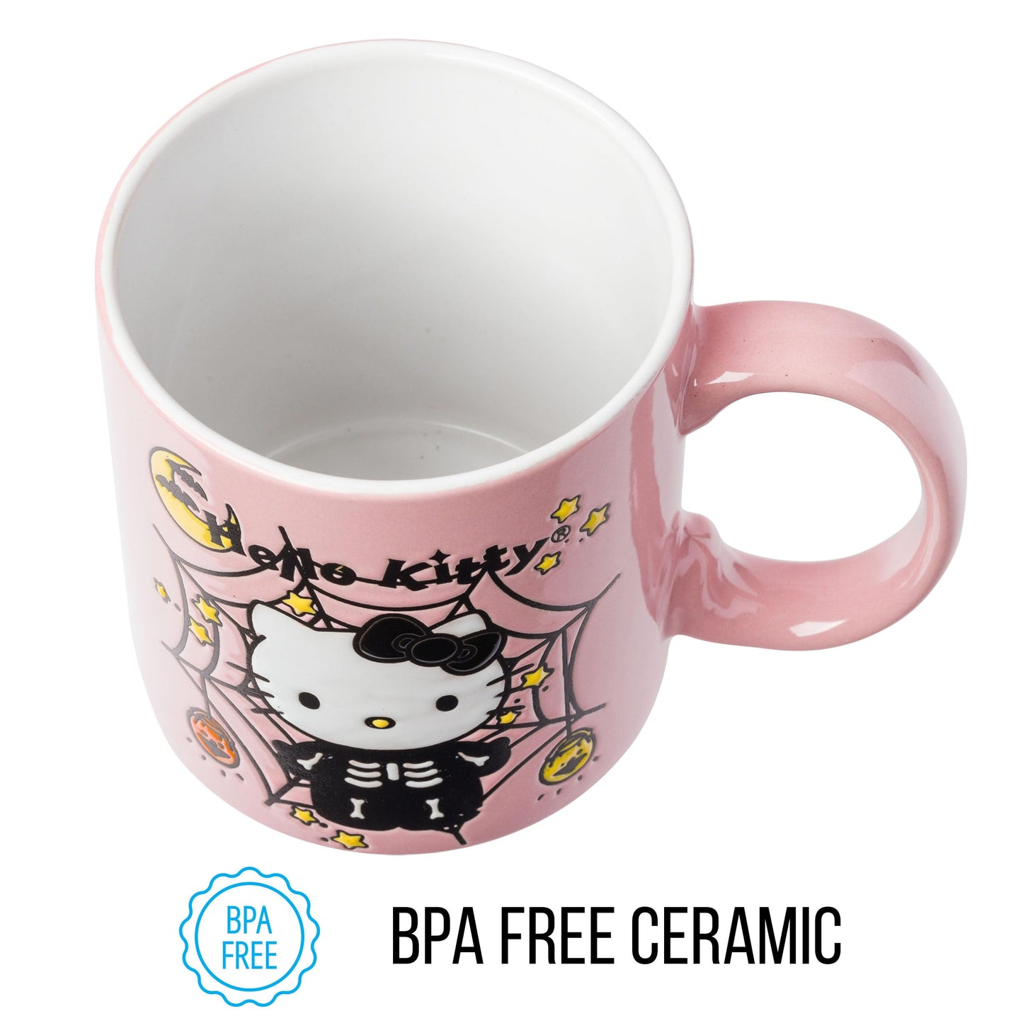 Taza de Cerámica Sanrio Hello Kitty Esqueleto Halloween Plateada