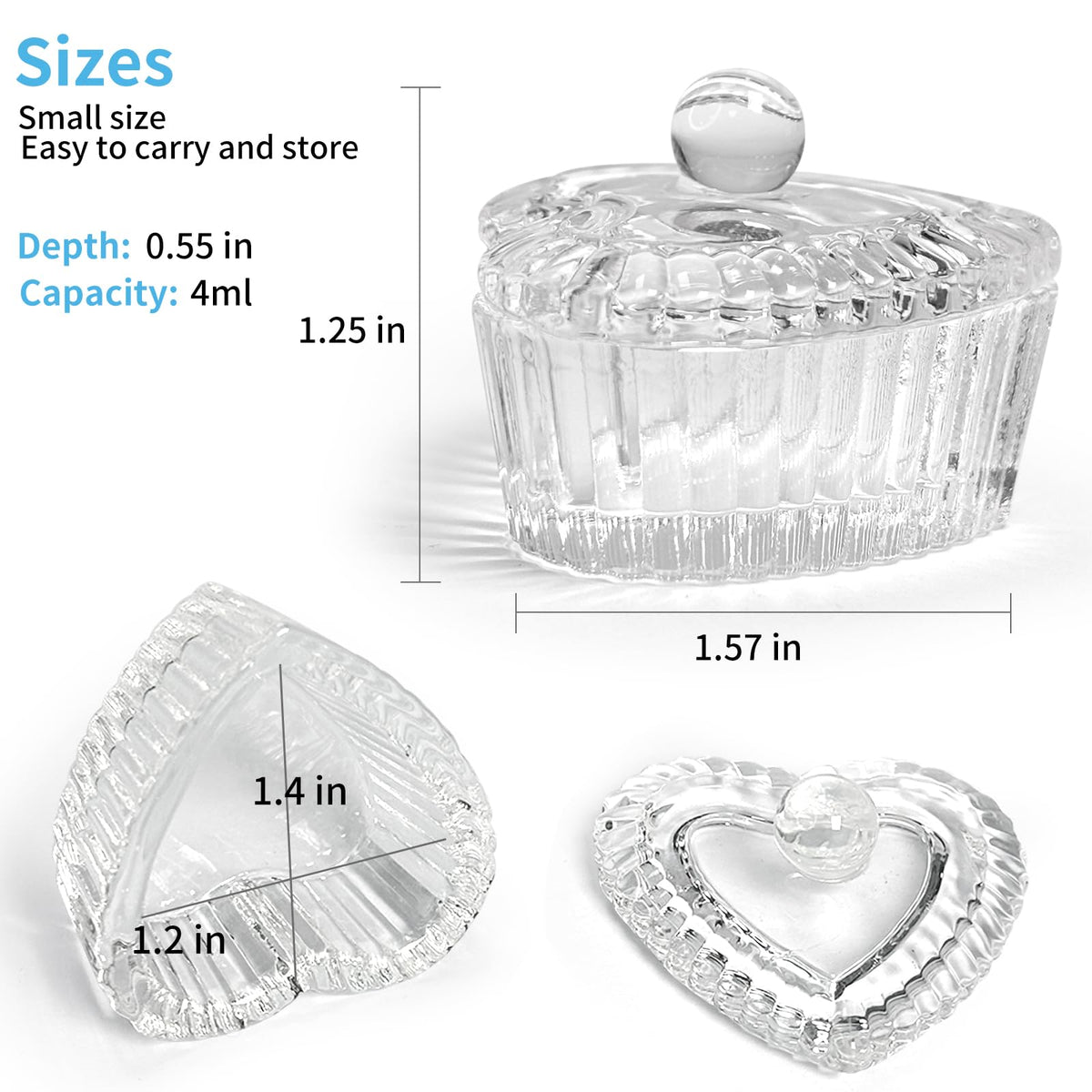 Taza de Vidrio Dappen Honey Joy Transparente para Acrílico Arte de Uñas