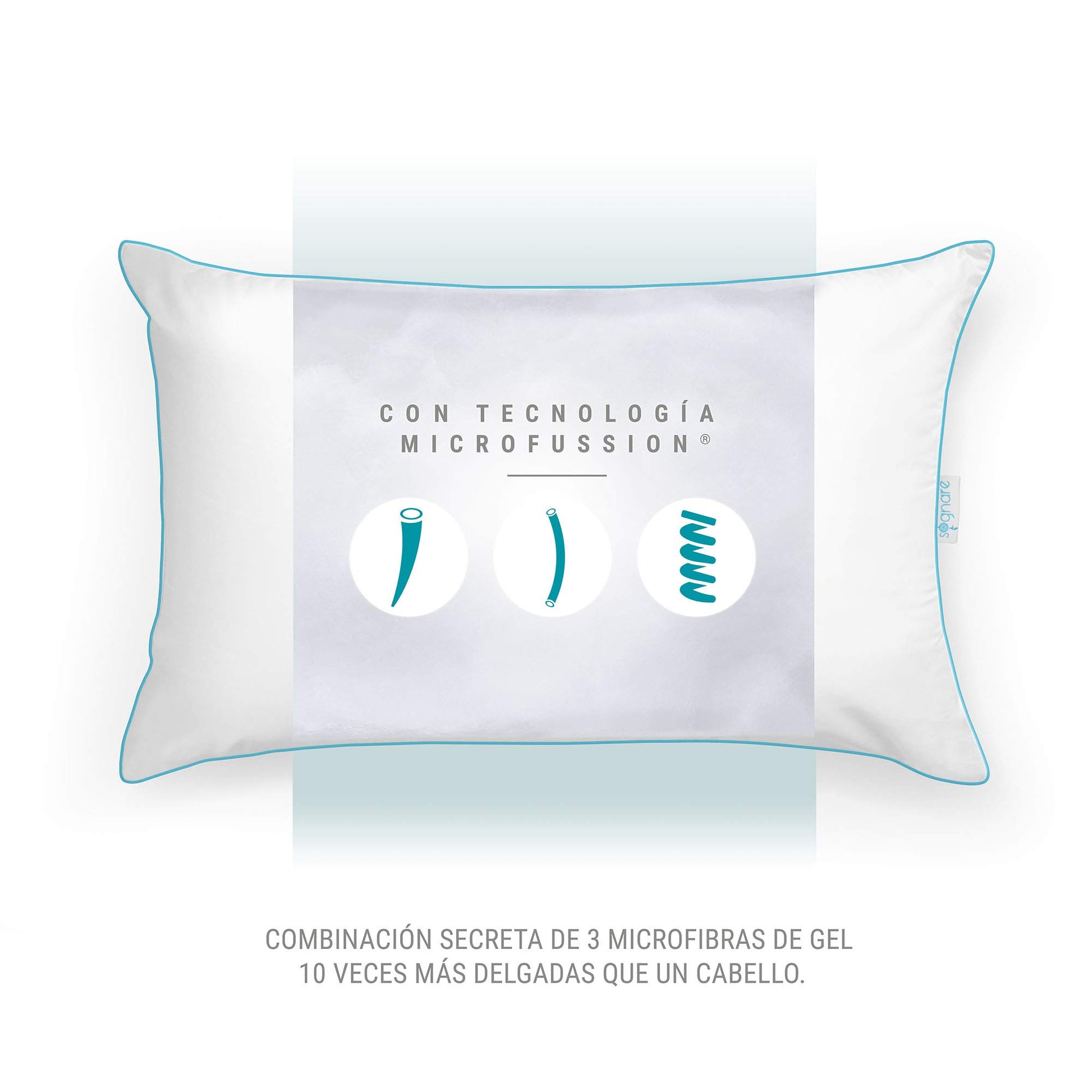 Almohada Sognare Nuo Estándar Relleno Semi Firme con Microfibras de Gel Lavable Hipoalergénica 6 Pack