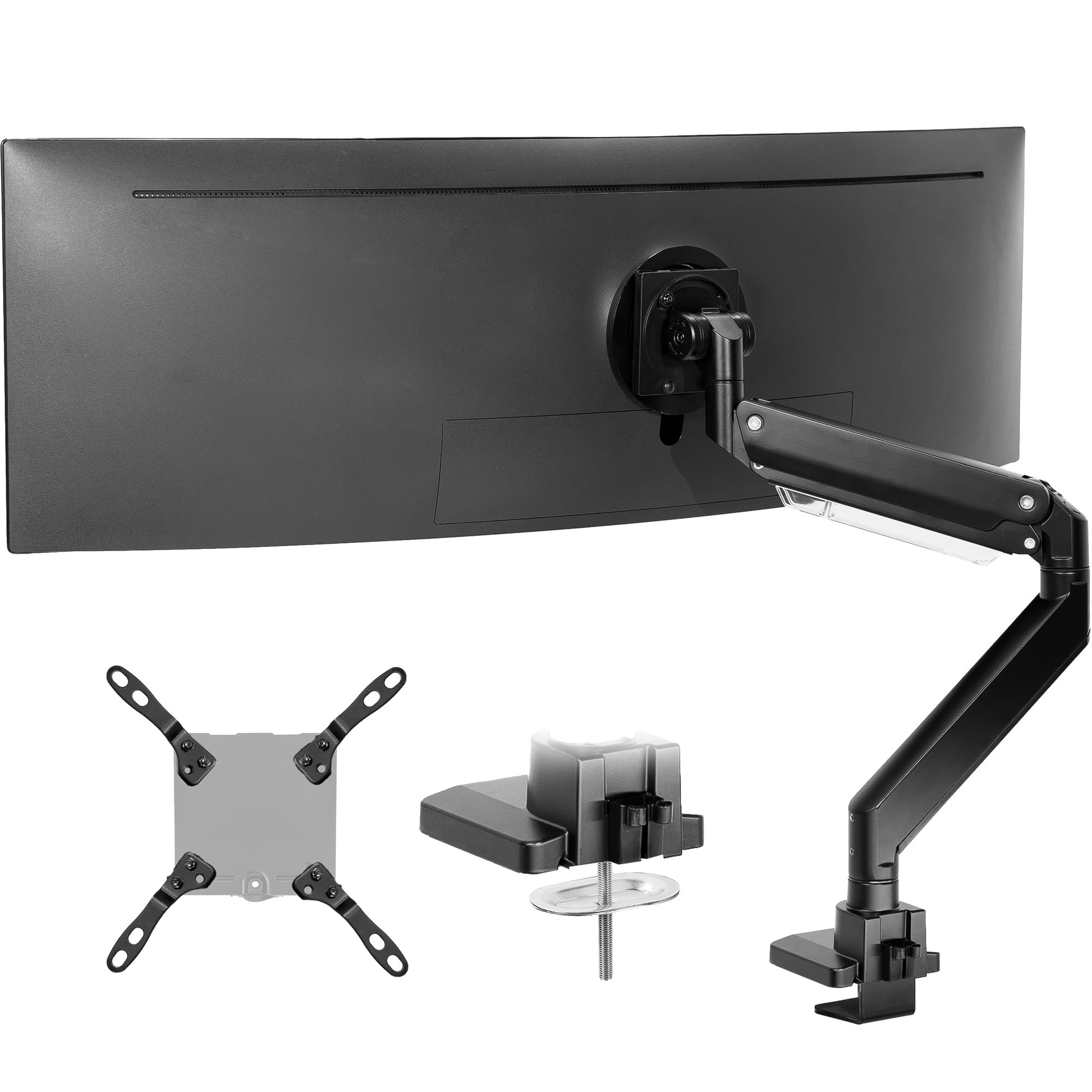 Brazo de Monitor VIVO Negro Ultra Ancho Resistente para Samsung Odyssey Ark y Neo G9 de 57 Pulgadas