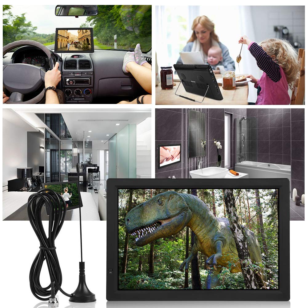 Televisión Digital Portátil ATSC 1080P HD con Soporte Plegable para Automóvil y Hogar