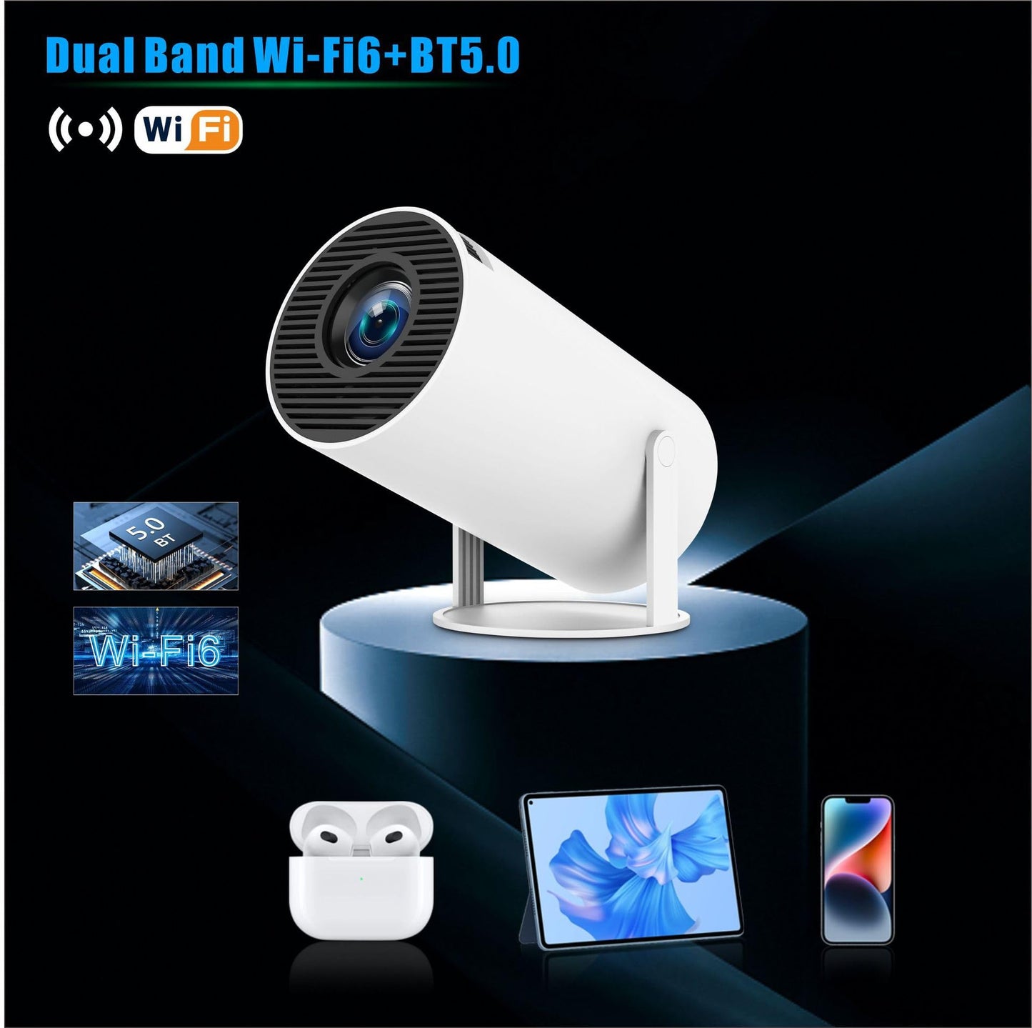 Mini Proyector WiFi 6 BT5.0 Android 11.0 pro Cine en Casa 4K