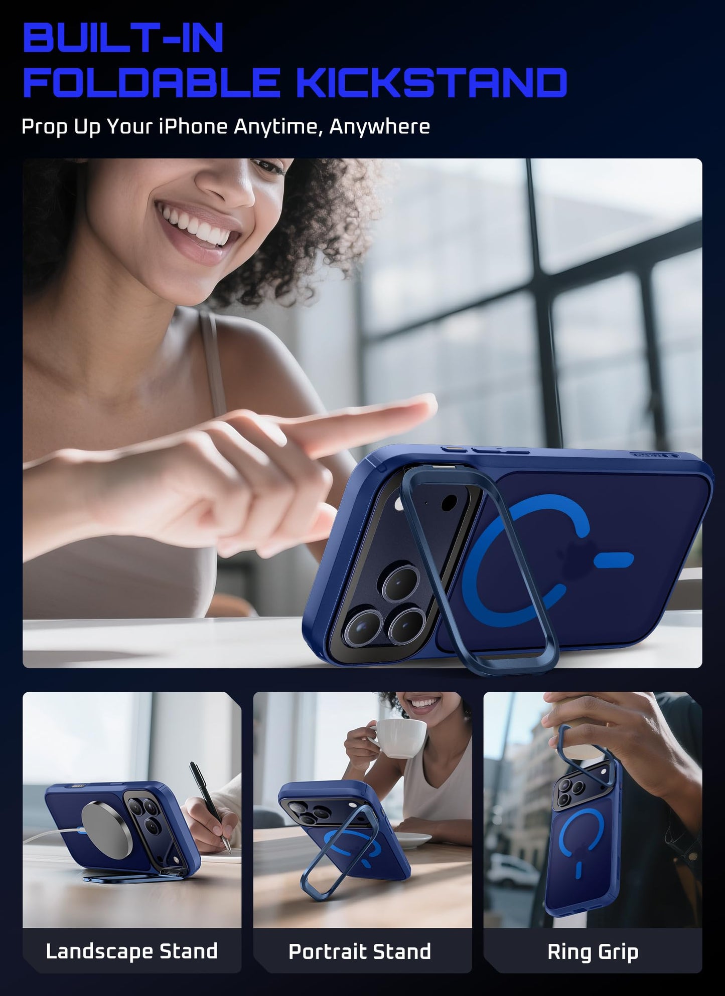 SUPCASE Funda Magnética para iPhone 17 Pro MAX Case Compatible con MagSafe [Unicorn Beetle mag] Resistente Carcasa Delgada Translúcida Mate para iPhone 17 Pro MAX - Azul