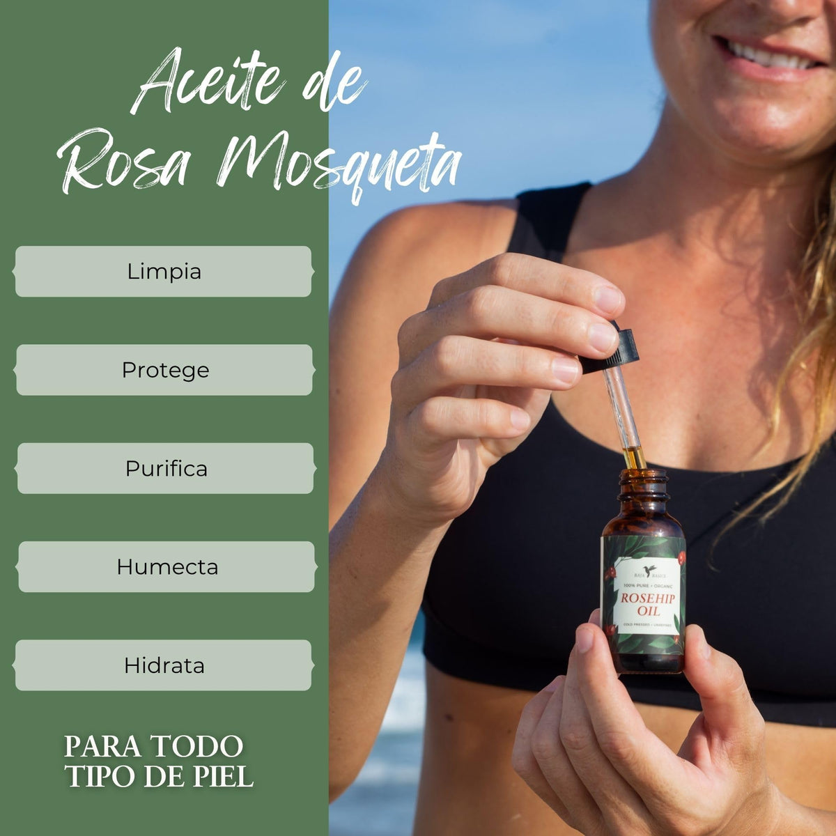 Aceite Rosa Mosqueta Facial 30 ml - Rosehip Seed Oil - Puro, Prensado en Frio, Sin Refinar, Natural, Antienvejecimiento, Hidratante para Piel Seca o Sensible, Rostro, Cuerpo, Cabello y Uñas