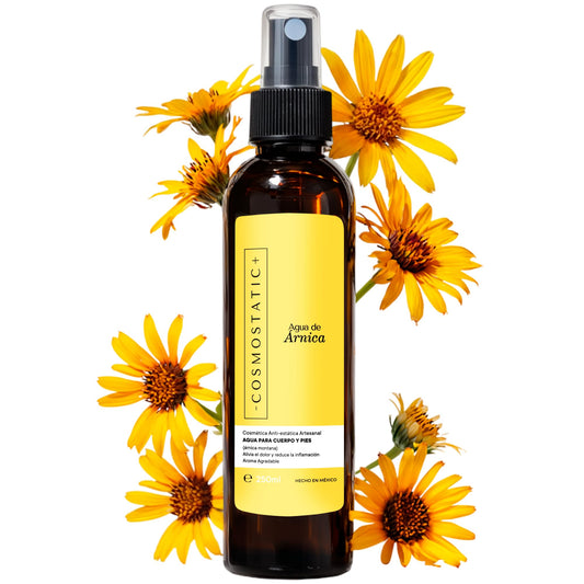 Agua de Árnica COSMOSTATIC Natural Refrescante Corporal y Capilar Antiinflamatoria Relajante para Piel, Músculos y Cabello