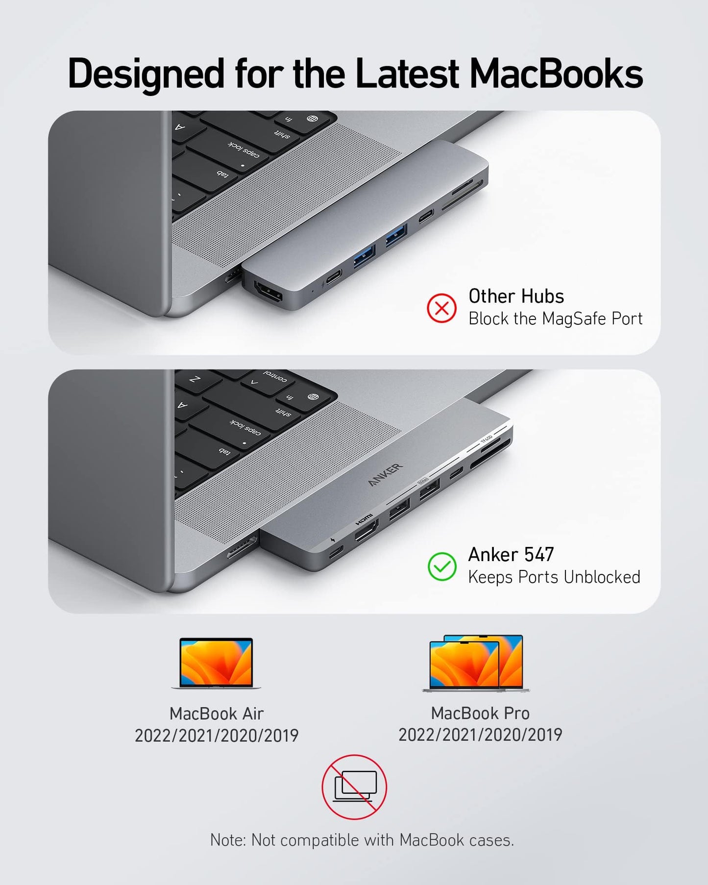 Concentrador USB C Anker Gris Compatible Thunderbolt 4 para MacBook Pro y Air