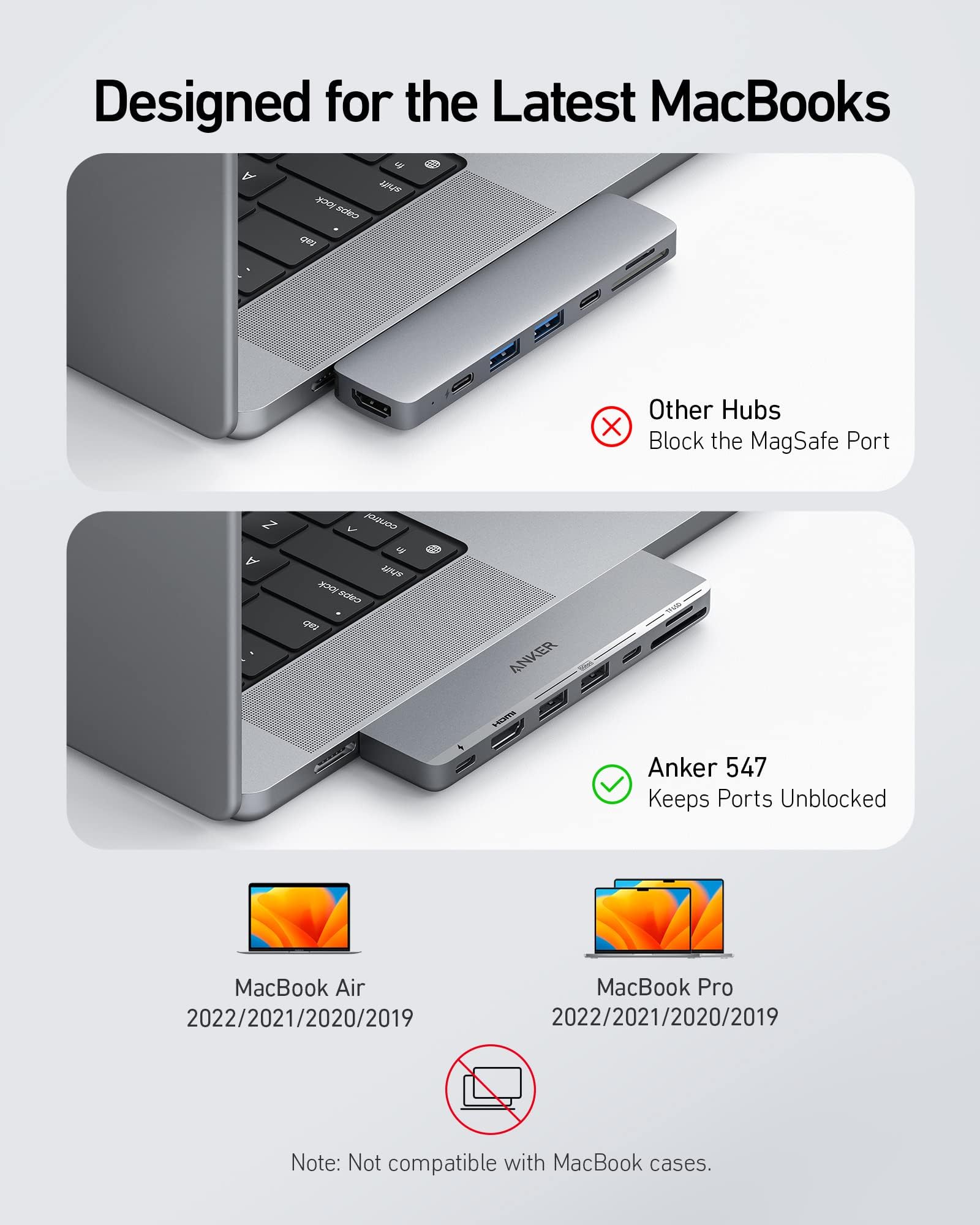 Concentrador USB C Anker Gris Compatible Thunderbolt 4 para MacBook Pro y Air