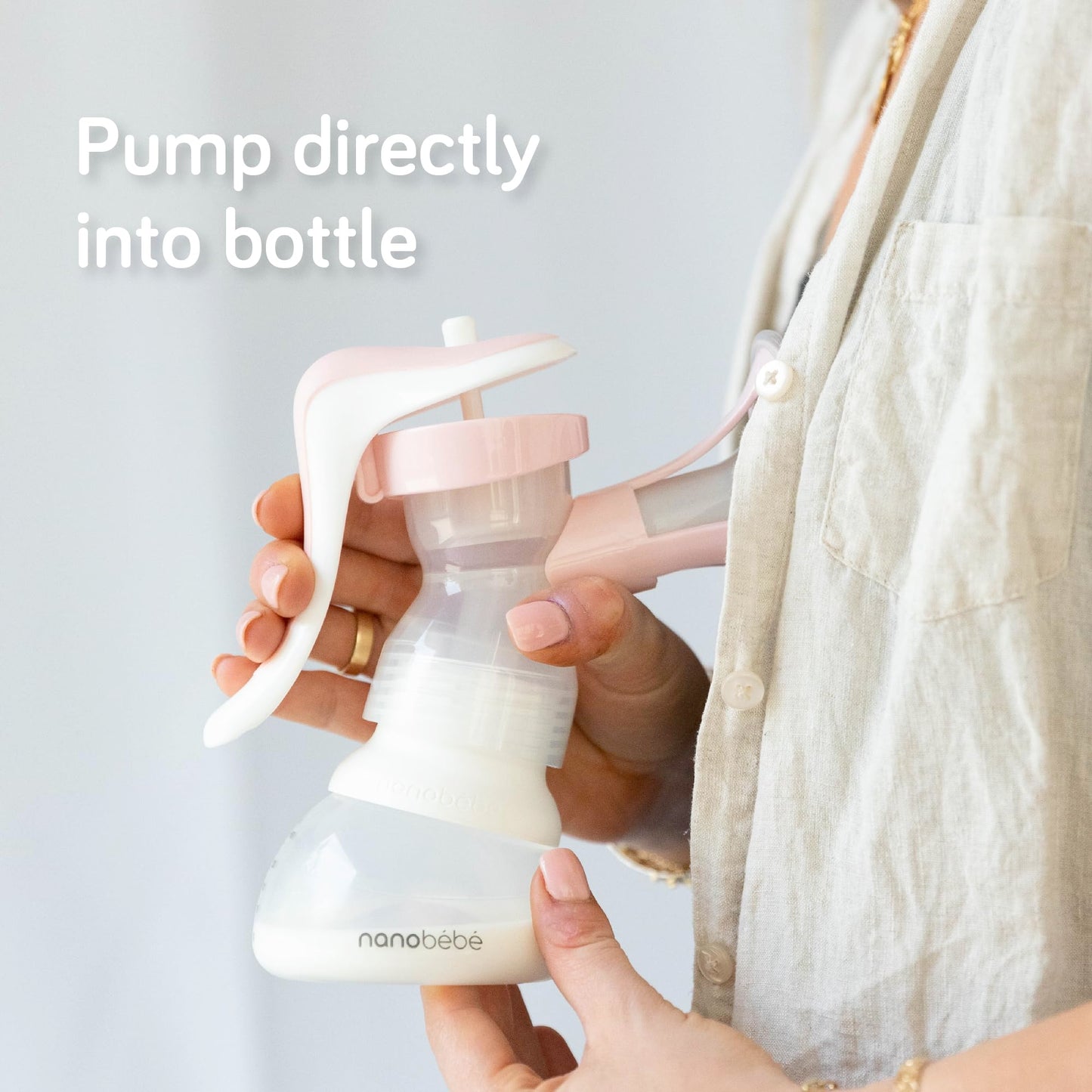 Nanobébé Biberón para Leche Materna – 2 Piezas (150ml / 5oz) Botella de Leche Materna para Recién Nacidos, Anticólicos, Cierre Perfecto, Conserva los Nutrientes, Paquete Doble, Color Gris