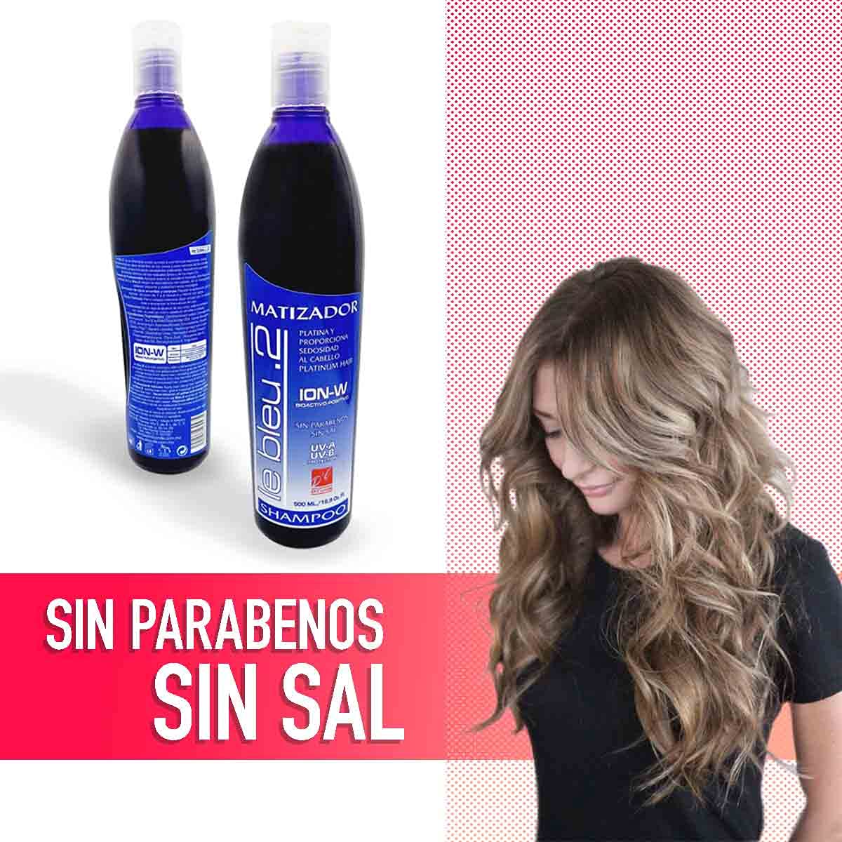 D'Conde Shampoo Matizador Morado sin sales ni parabenos para Cuidado de Cabello Platinado, excelente matizador de canas elimina visos amarillos y naranjas, da un efecto platinado al cabello teñido, 500ml.