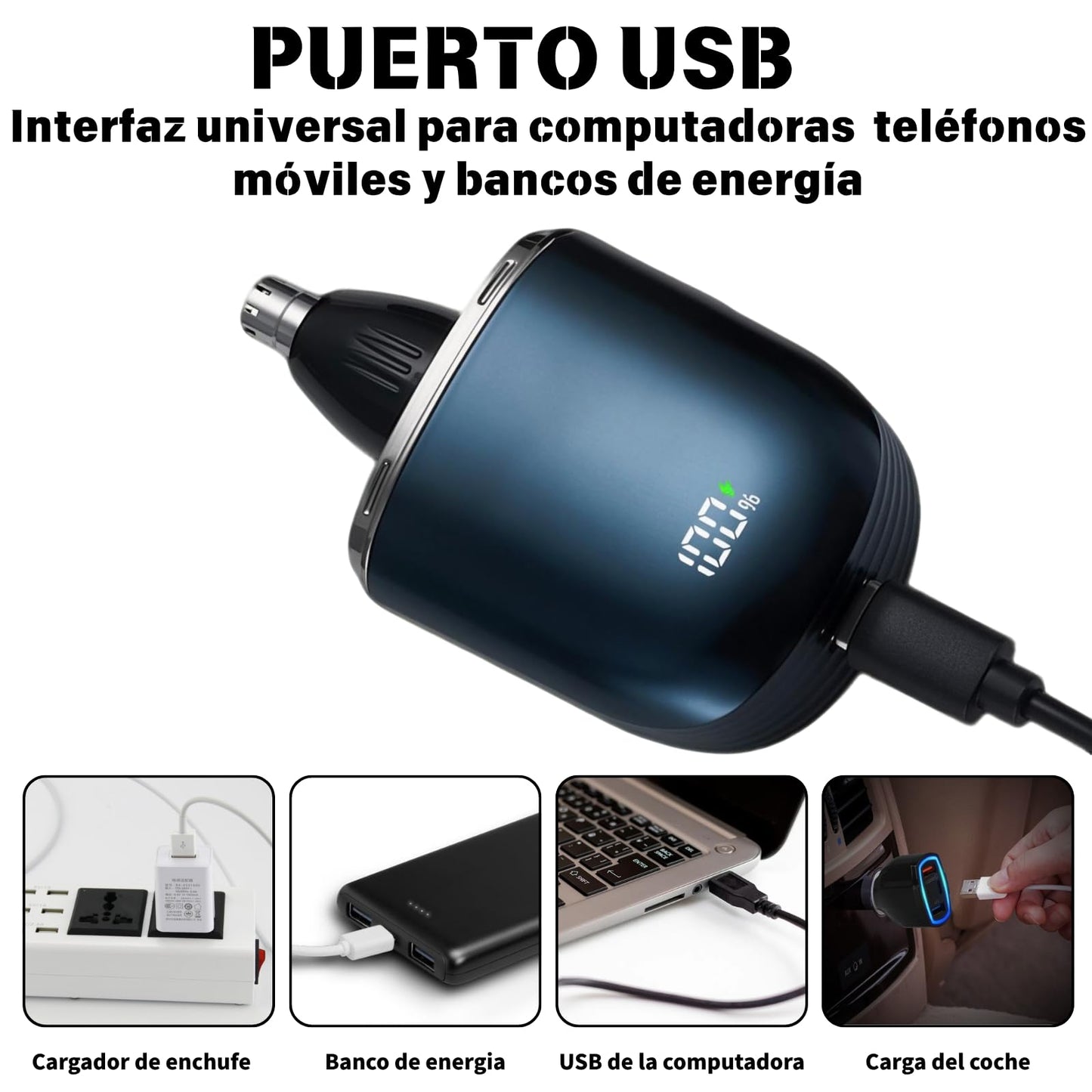 ETRTNVB 6 En 1 Recortadora De Vello Nasal Recargable, Afeitadora Electrica Hombre Nariz, Depiladora De Nariz Y Orejas, USB Recargable, Pelo De La Nariz/barba/cabello/cejas/axilas/piernas