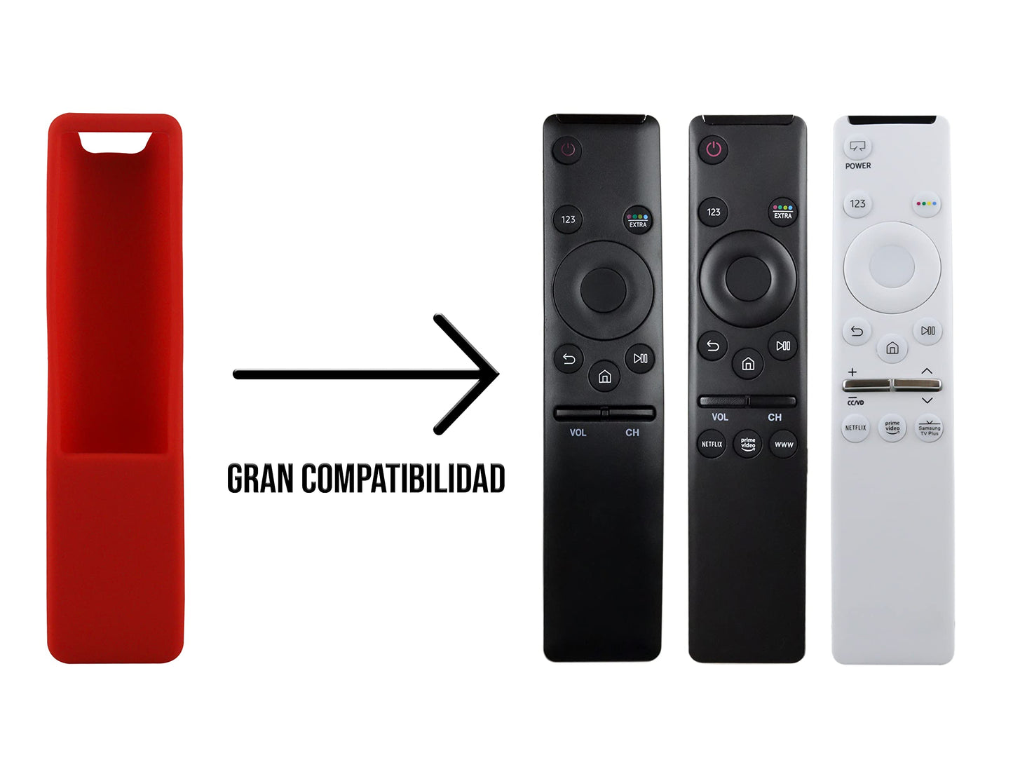 LIDERT Funda Protectora Compatible con Samsung Smart TV BN59-01242A BN59-01266A BN59-01241A BN59-01266A BN59-01259E BN59-01260A Control Remoto (Rojo)