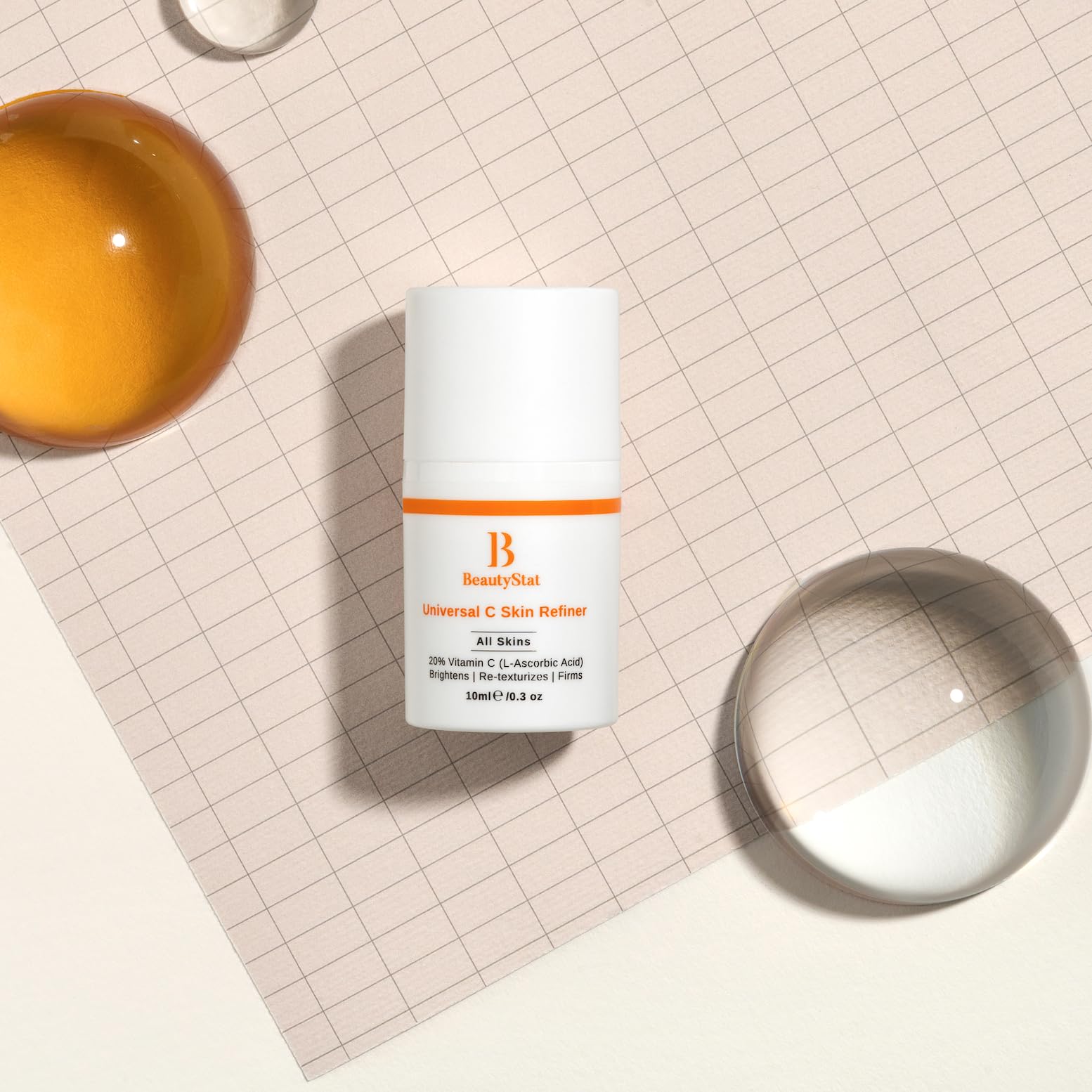 BeautyStat Universal C Skin Refiner - Suero de Vitamina C para el rostro, 20% de Ácido L-Ascorbico Puro - Creado por un Químico Cosmético con más de 20 años de experiencia - Tamaño de viaje 10 ml