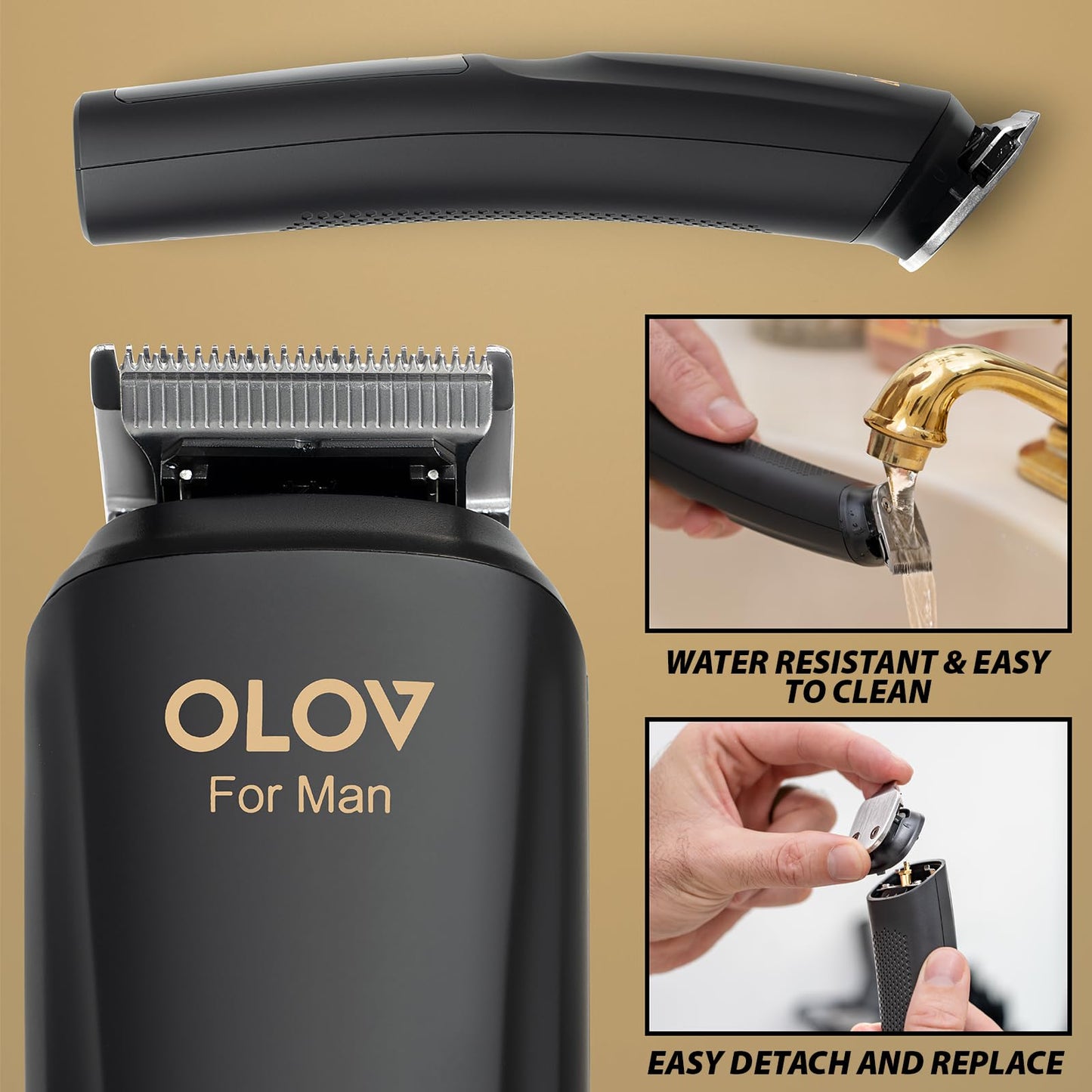 Cortador de barba para hombre, Negro