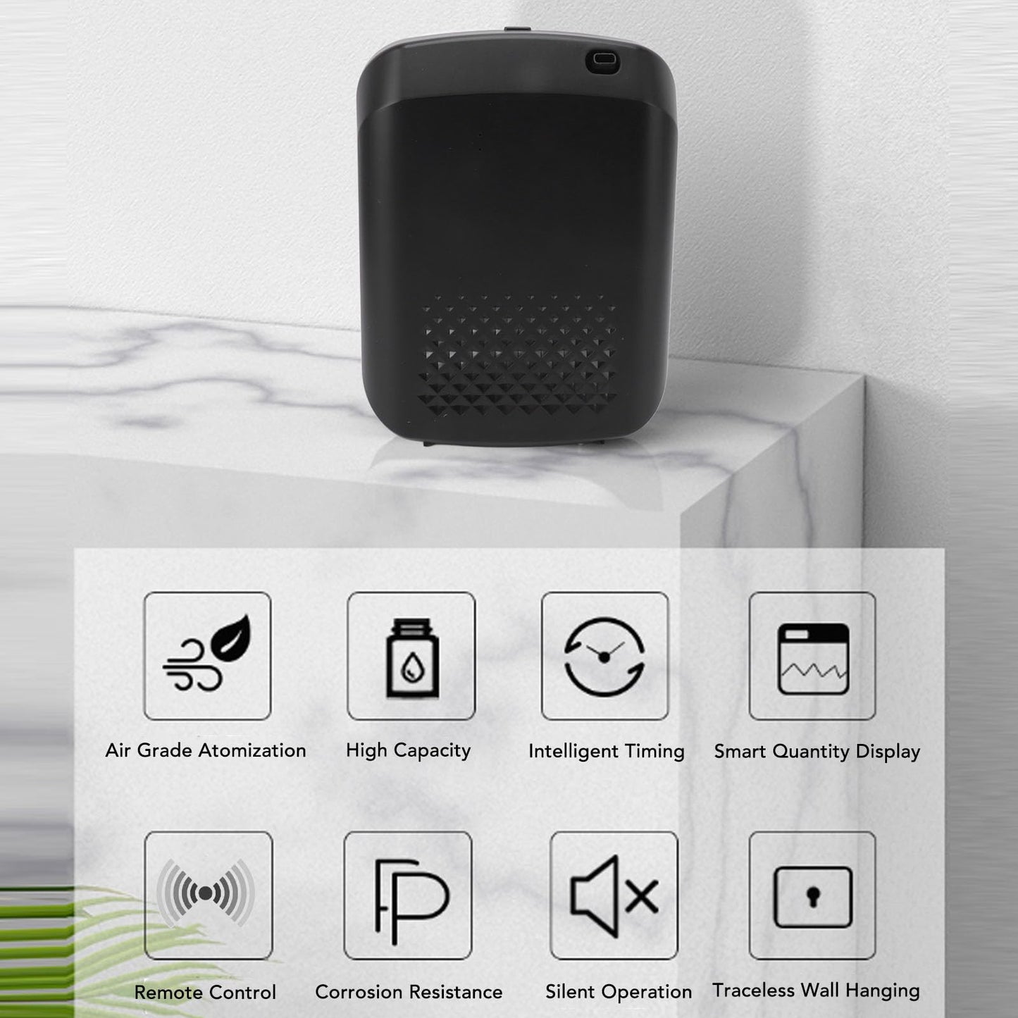 Luqeeg Máquina de Fragancia Bluetooth Inteligente de 400 Ml, Difusor de Aceite Esencial de Atomización Inteligente, Difusor de Aceite Esencial de Eléctrico para Hotel(Enchufe de