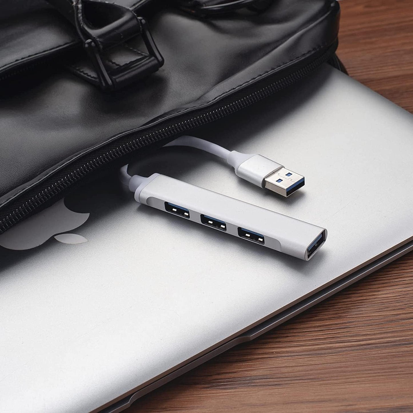 Hub USB MORNWELL Negro Ultradelgado Convertidor 4 en 1 para PC y Laptop