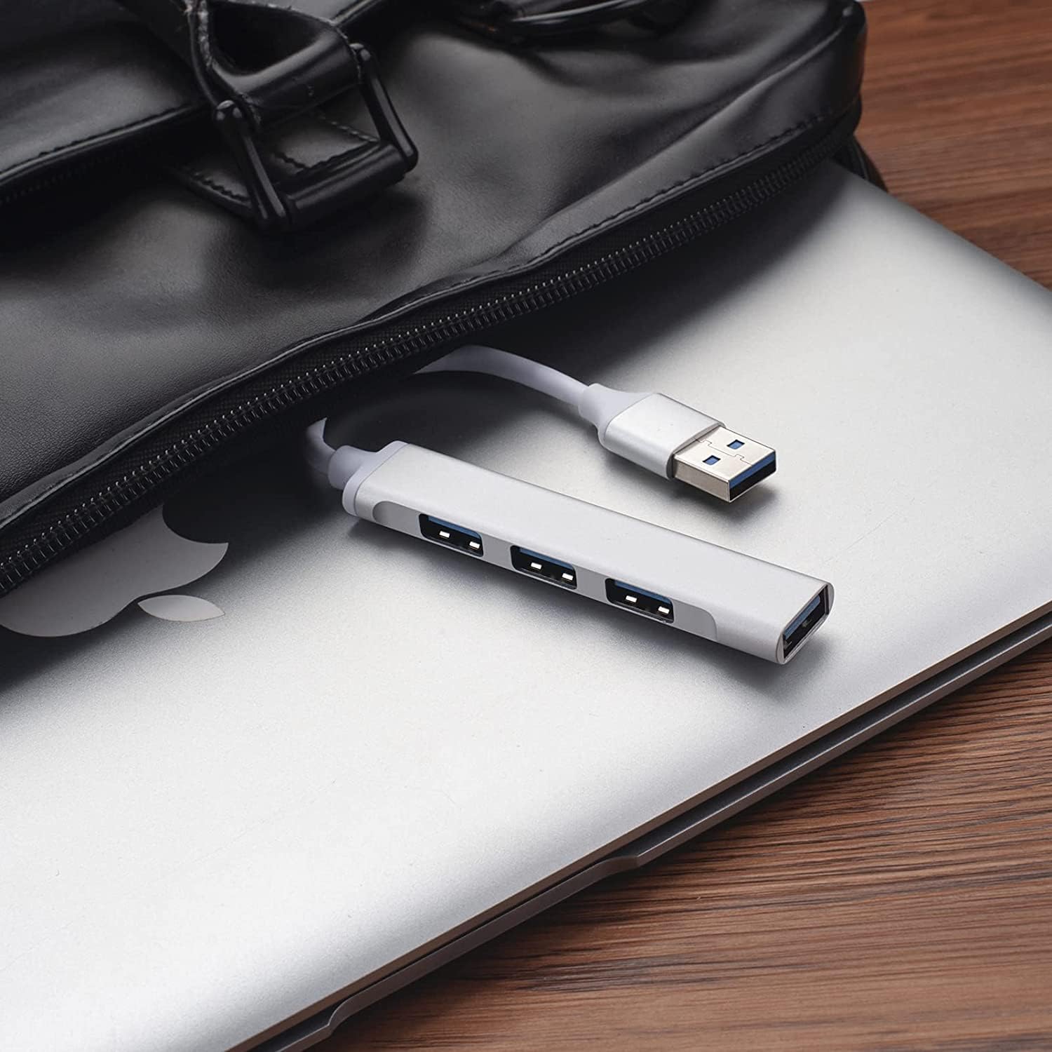 Hub USB MORNWELL Negro Ultradelgado Convertidor 4 en 1 para PC y Laptop