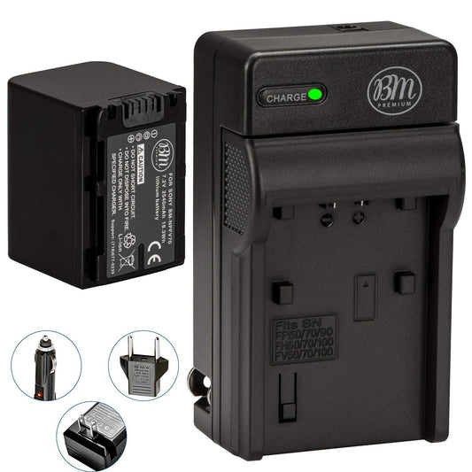 Big Mike's Electronics BM-NPFV70K3-3 Auto Battery Charger Negro - Cargador (Ión de Litio, NP-FV70, 2540 mAh, 7.2 V, Negro, Cargador de batería automático)